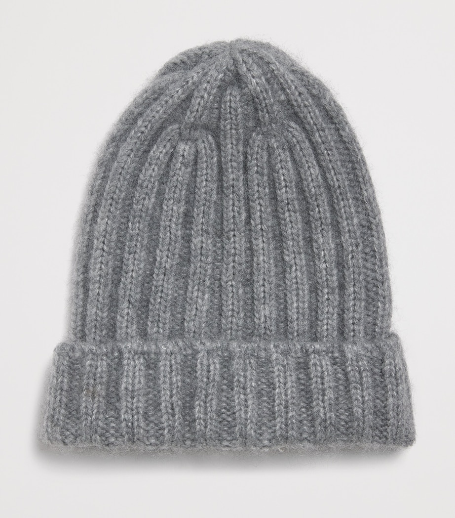 Johnstons Of Elgin Cashmere-Silk Ribbed Beanie Cloud Klein Image 2