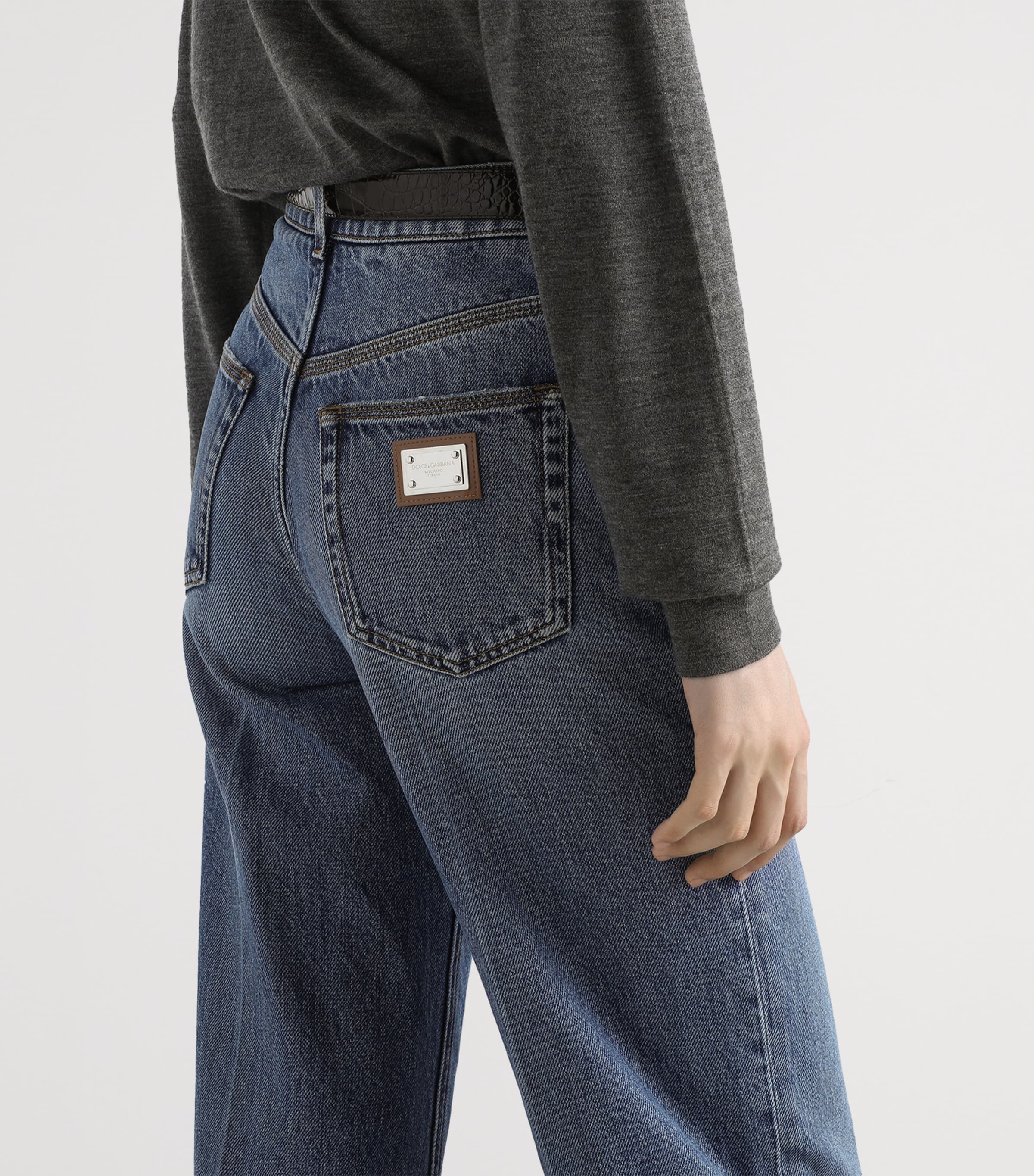 Fold-Effect High-Rise Jeans COMBINED COLOUR Image 4