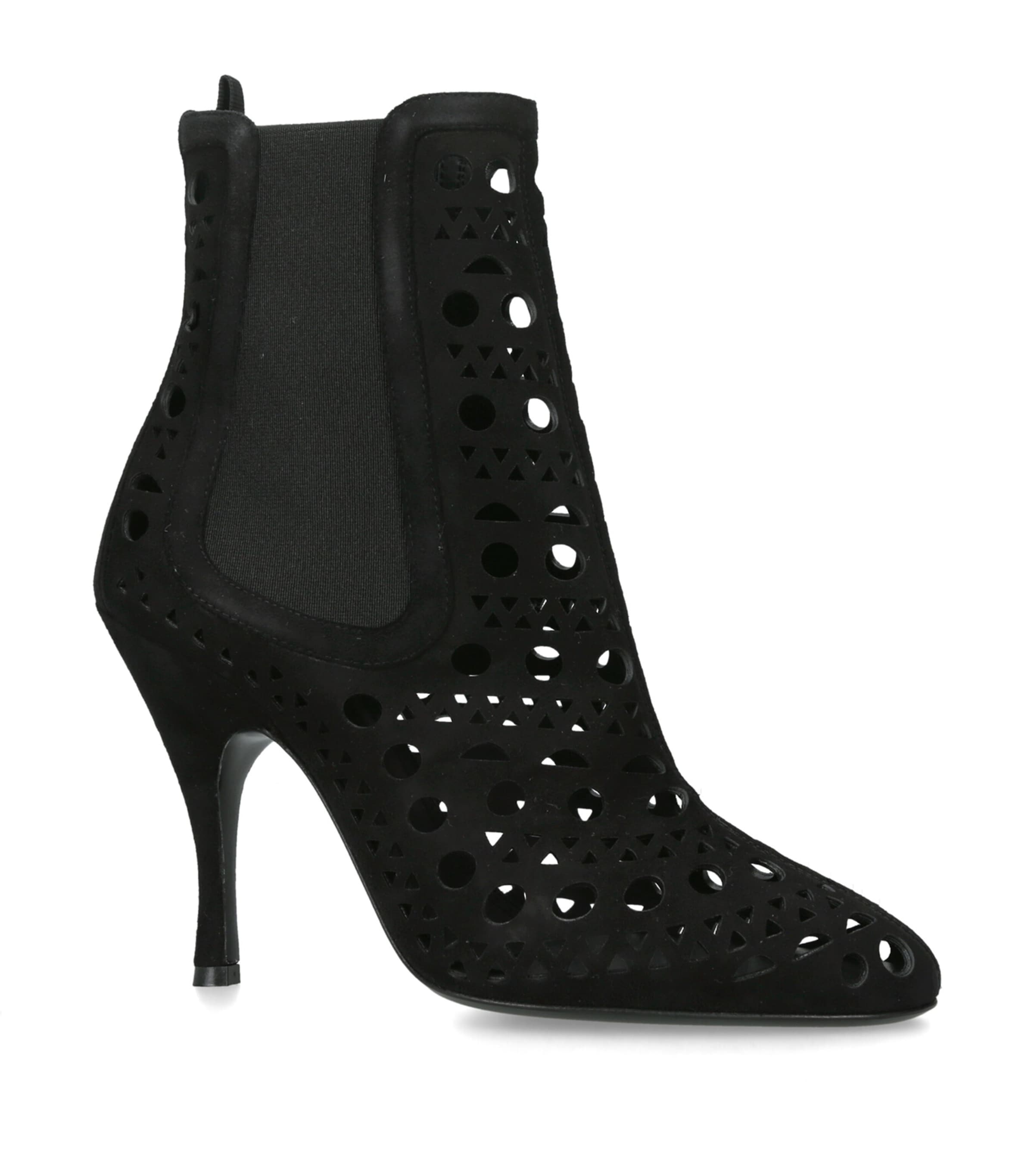 Alaïa Suede Vienne Heeled Chelsea Boots 100 Black Image 2