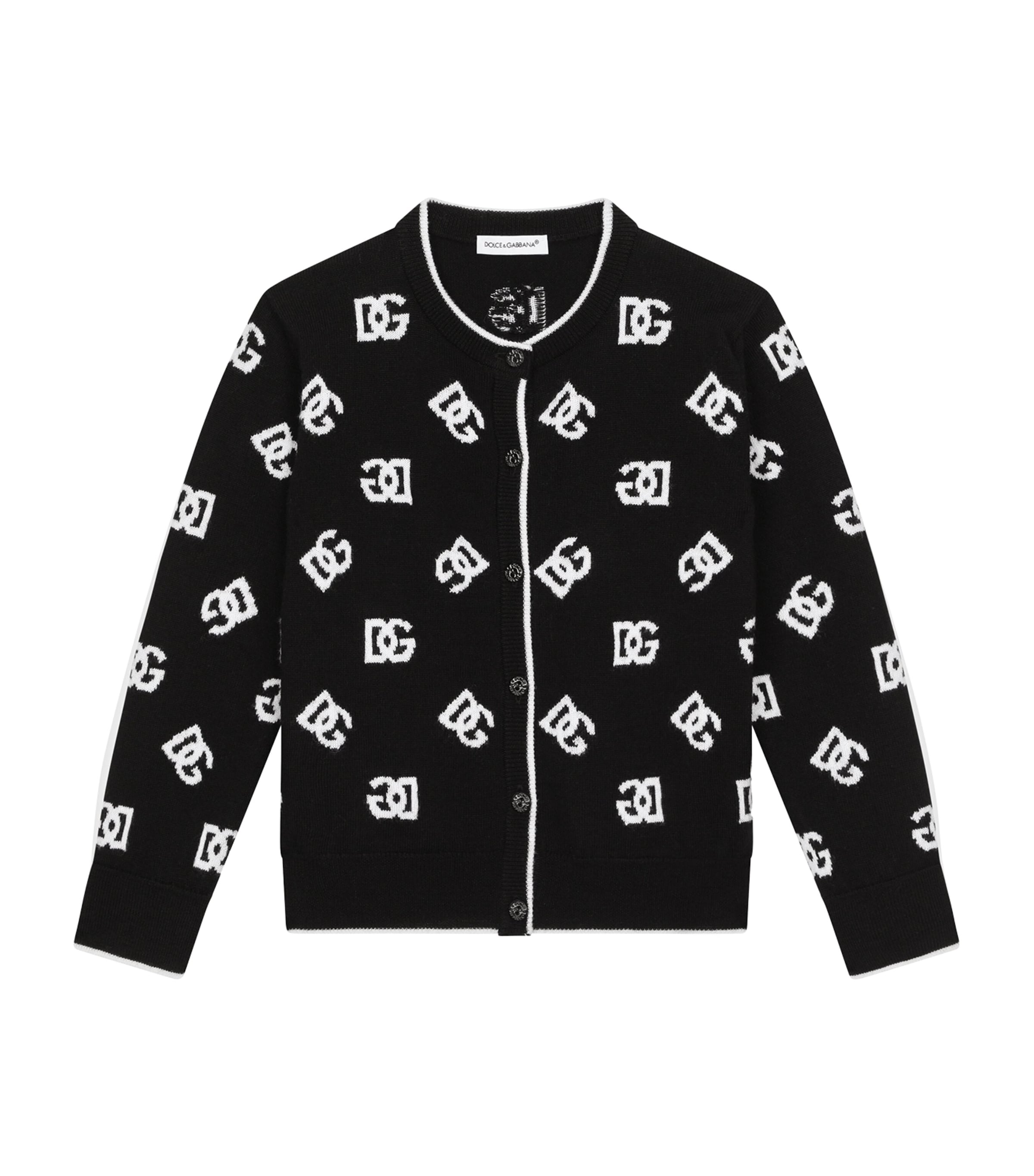 DOLCE & GABBANA VIRGIN WOOL LOGO CARDIGAN 