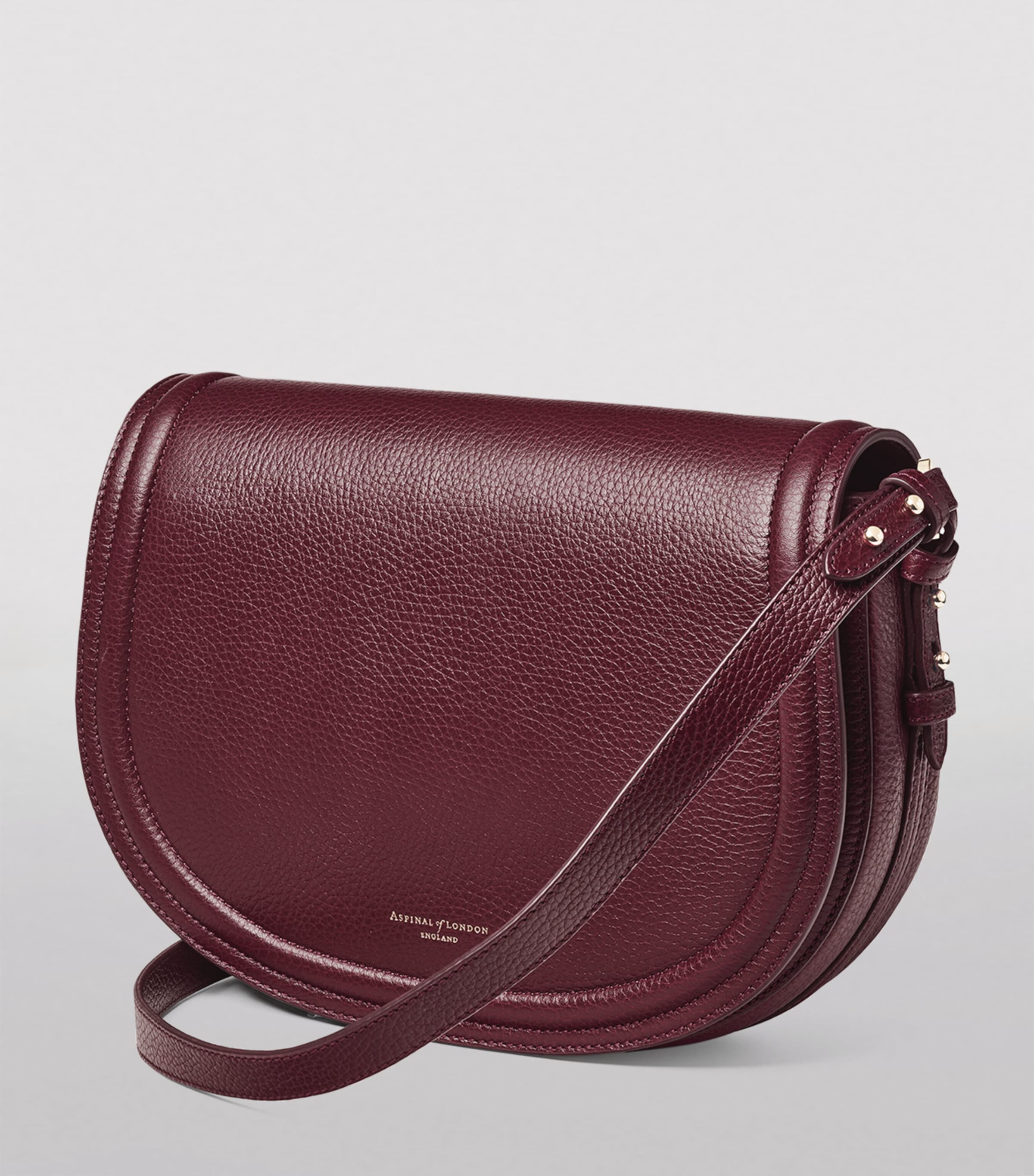 Leather Stella Cross-Body Satchel BURGUNDY Image 2