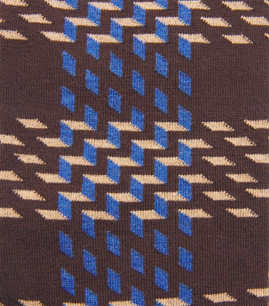 Doré Doré Mens Cotton Patterned Socks Chocolat Image 2