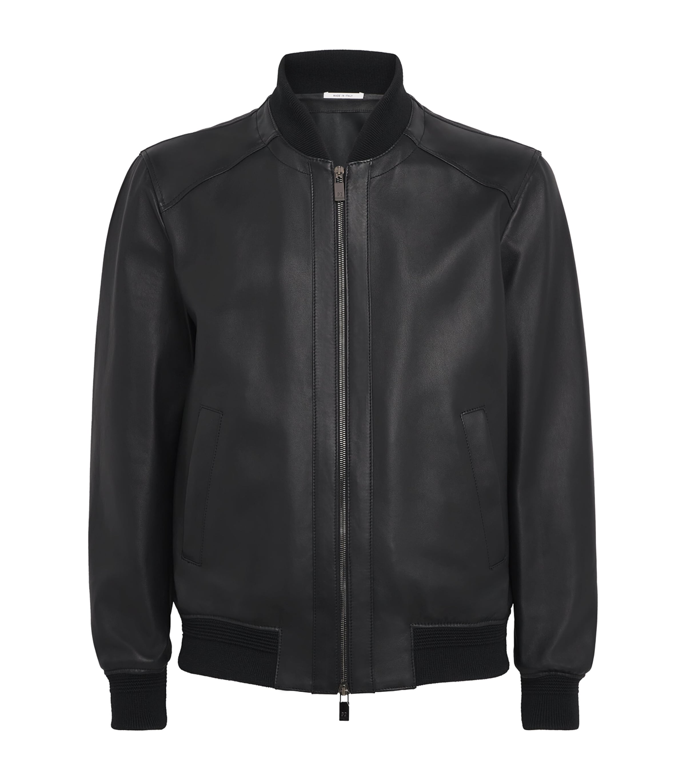 Leather Bomber Jacket 20 BLACK Image 1