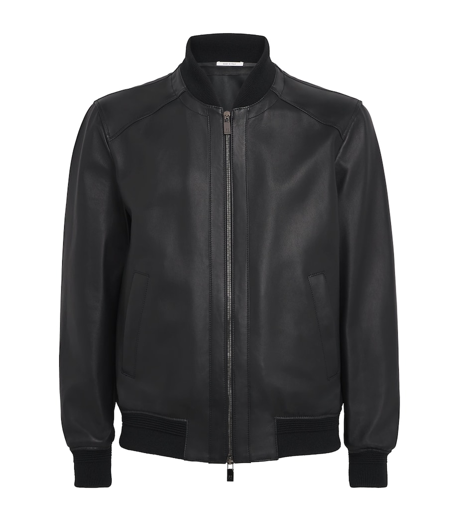 Leather Bomber Jacket 20 BLACK Image 1