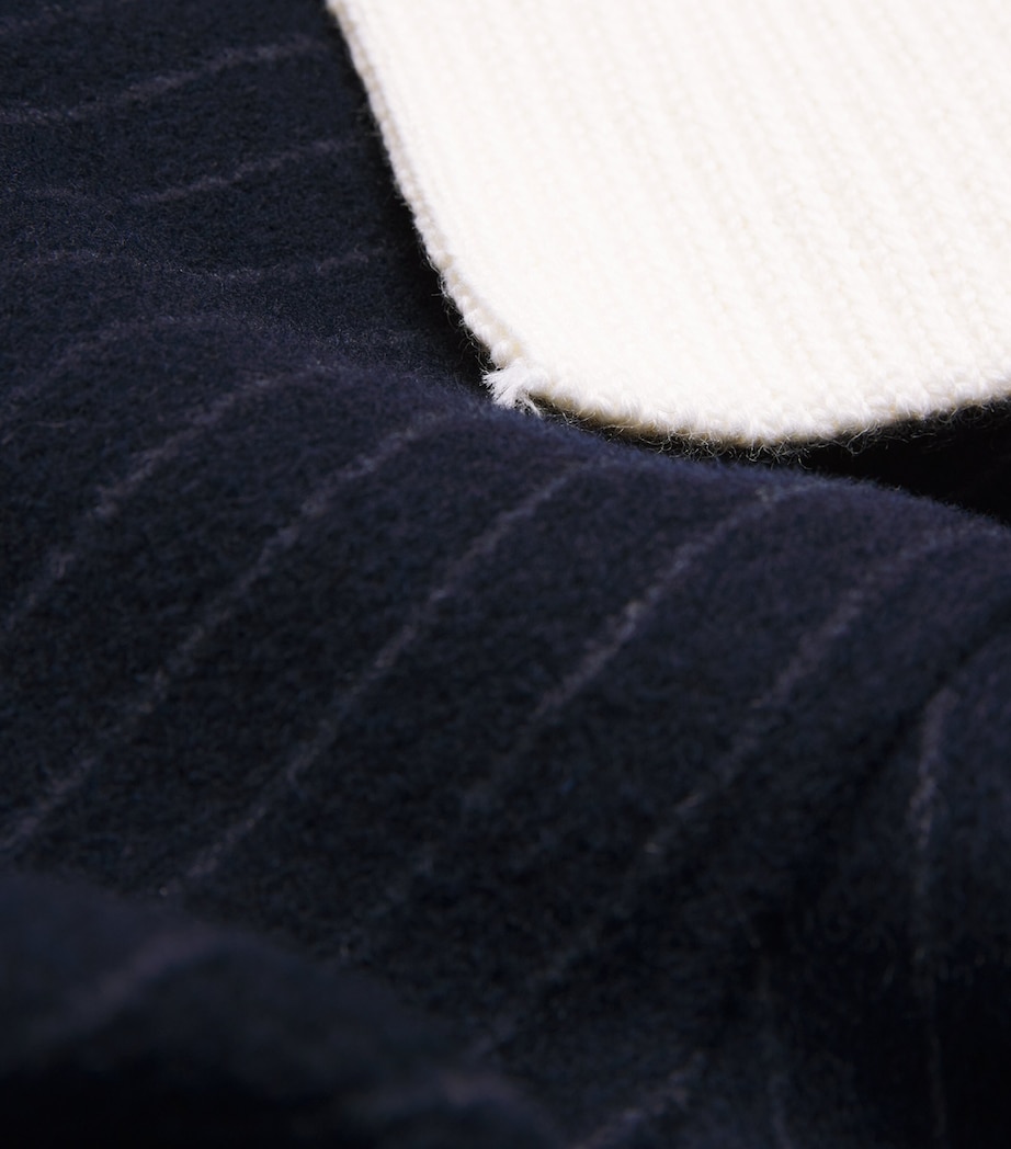 Wool-Blend Pinstripe Overcoat DNY / DARK NAVY Image 5