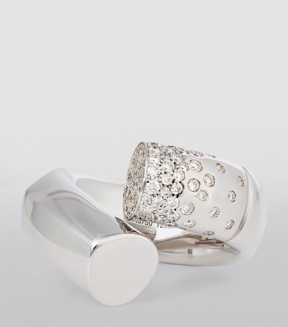 White Gold and Pavé Diamond Oera Ring WHITE GOLD Image 3