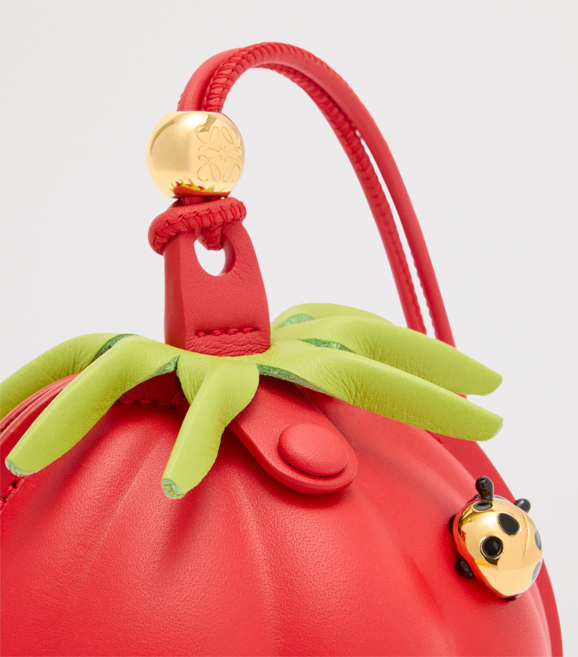 【LOEWE】Paula's Ibiza ★トマトブランチ レザーバッグチャーム Loewe Paula's Ibiza Tomato Branch-Tone, Resin And Leather
