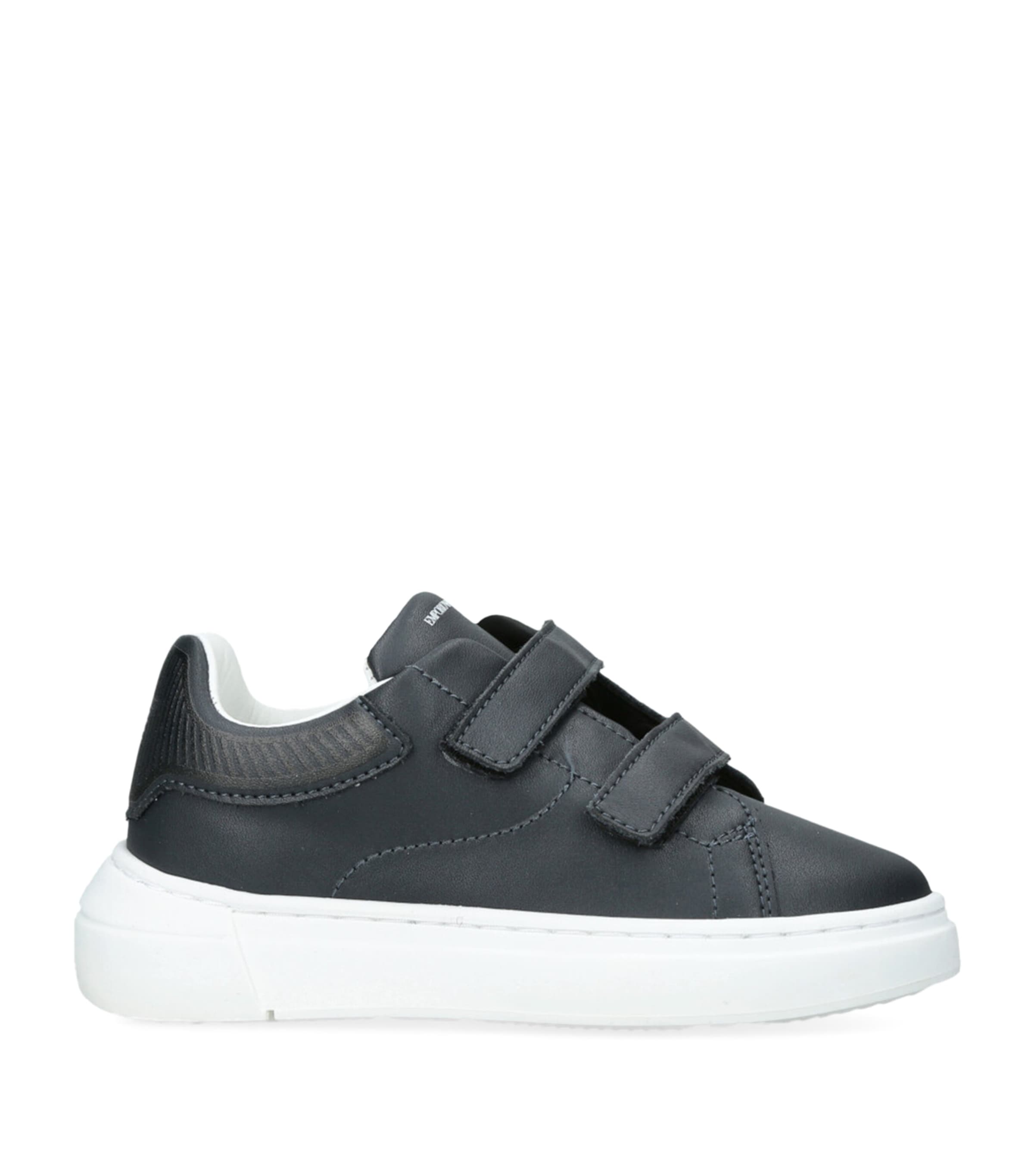 Leather Velcro Sneakers NAVY Image 1