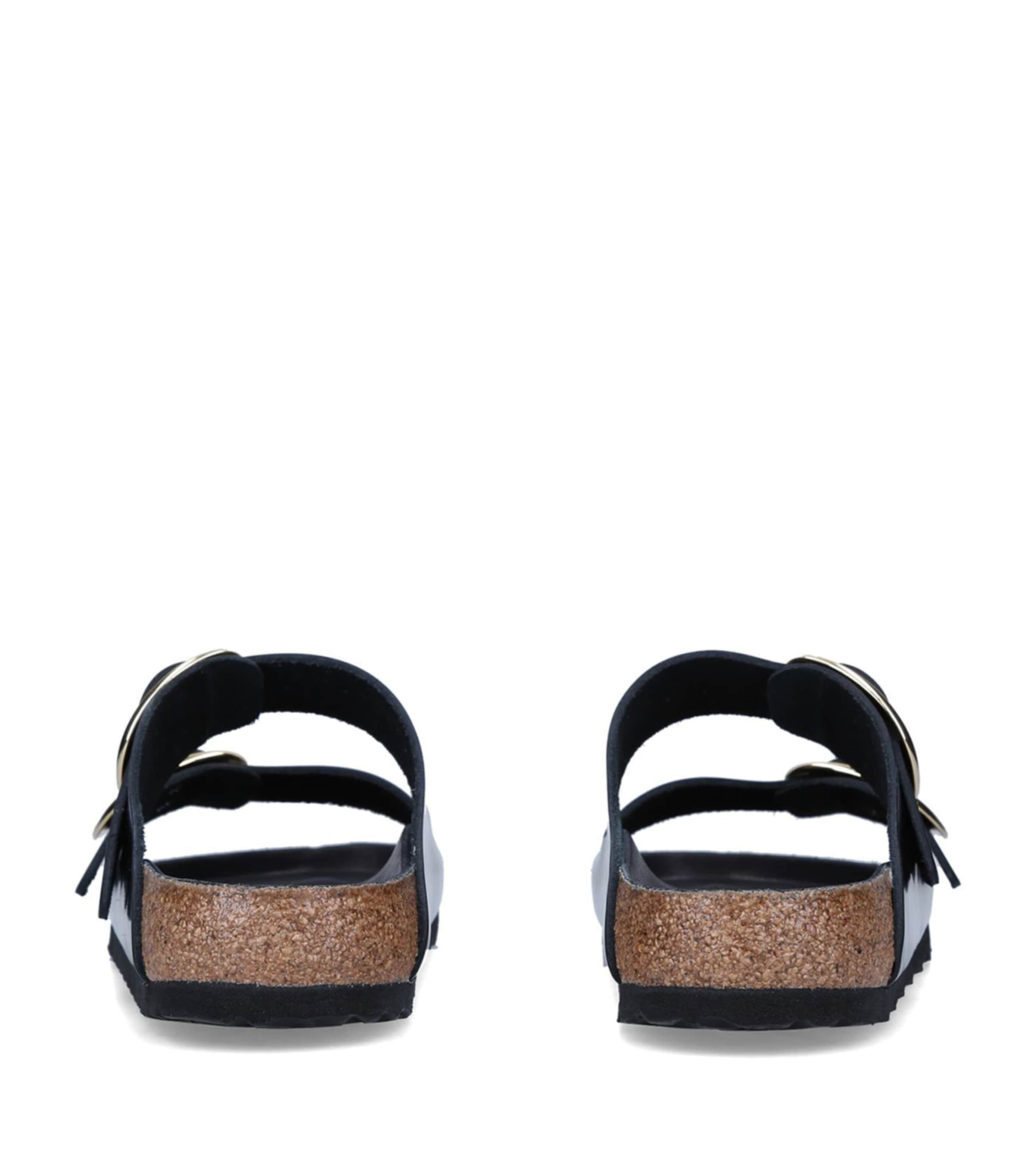 Leather Arizona Big Buckle Sandals BLACK Image 2