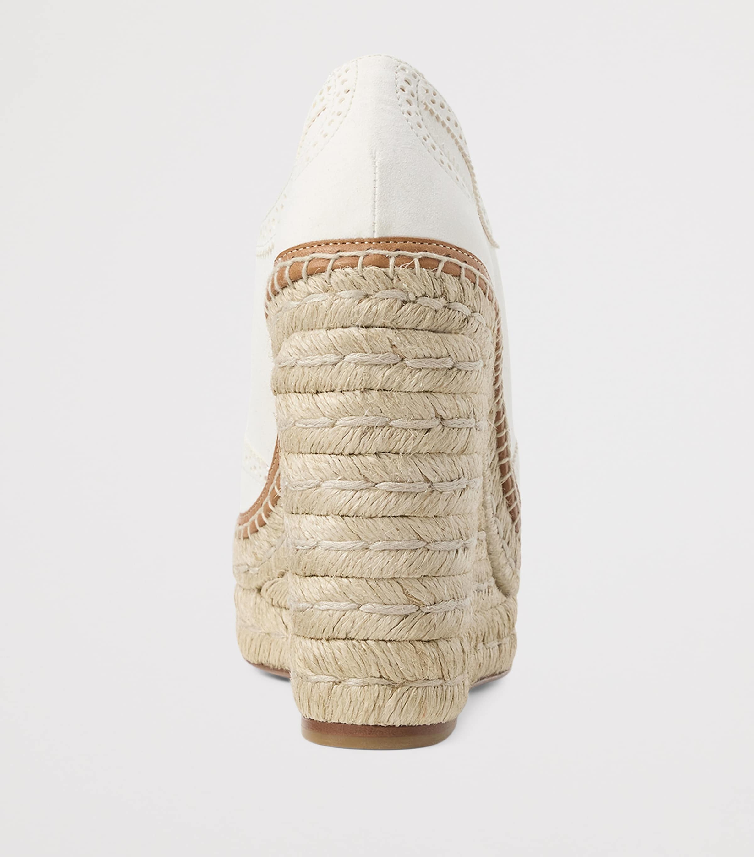 Leather Barlowe Wedge Espadrilles 110 LUX CREAM Image 4