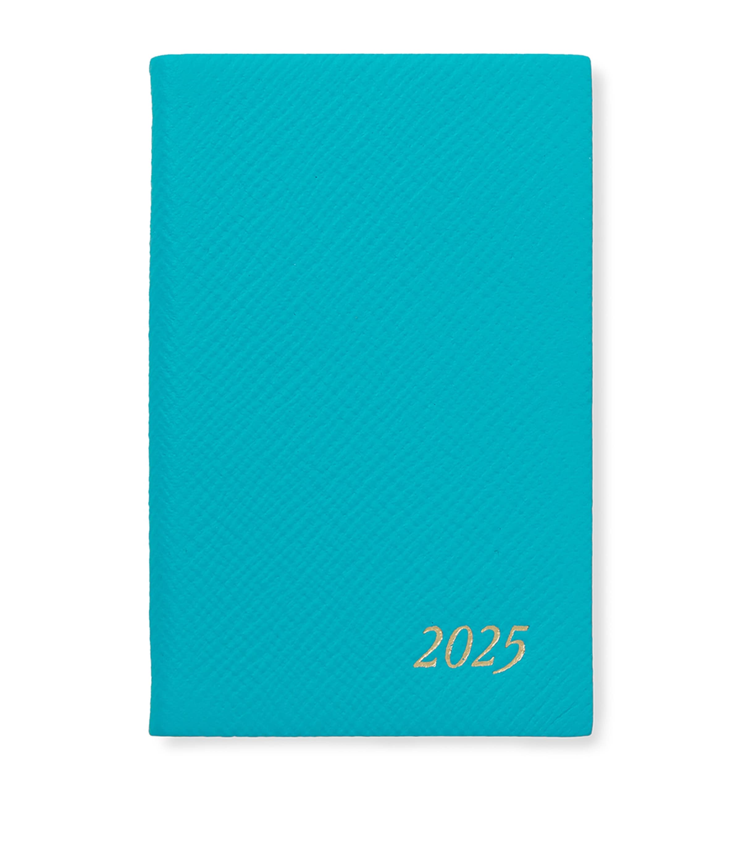 Smythson Panama Leather Wafer Diary In Turquoise