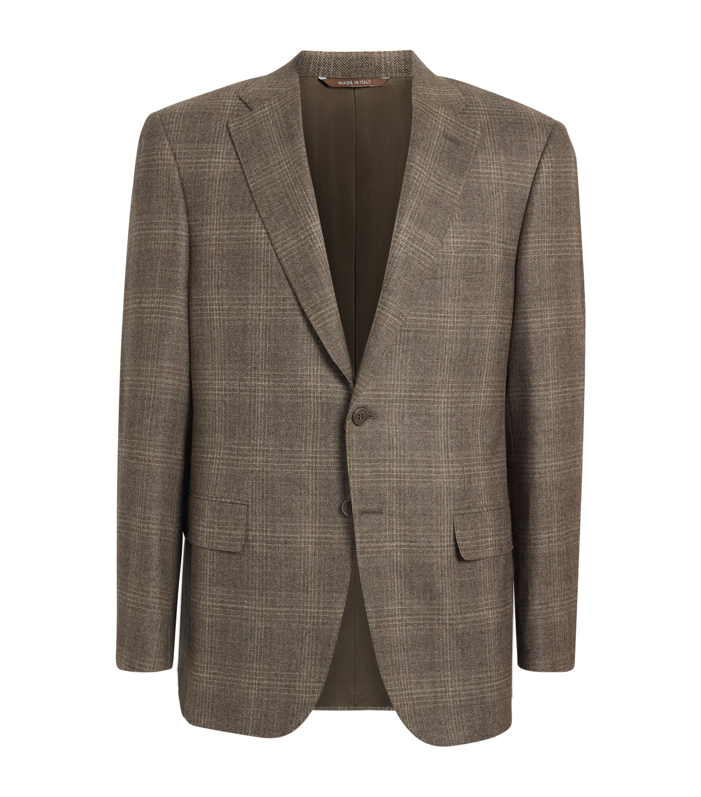 Canali Wool Tailored Blazer In Brown