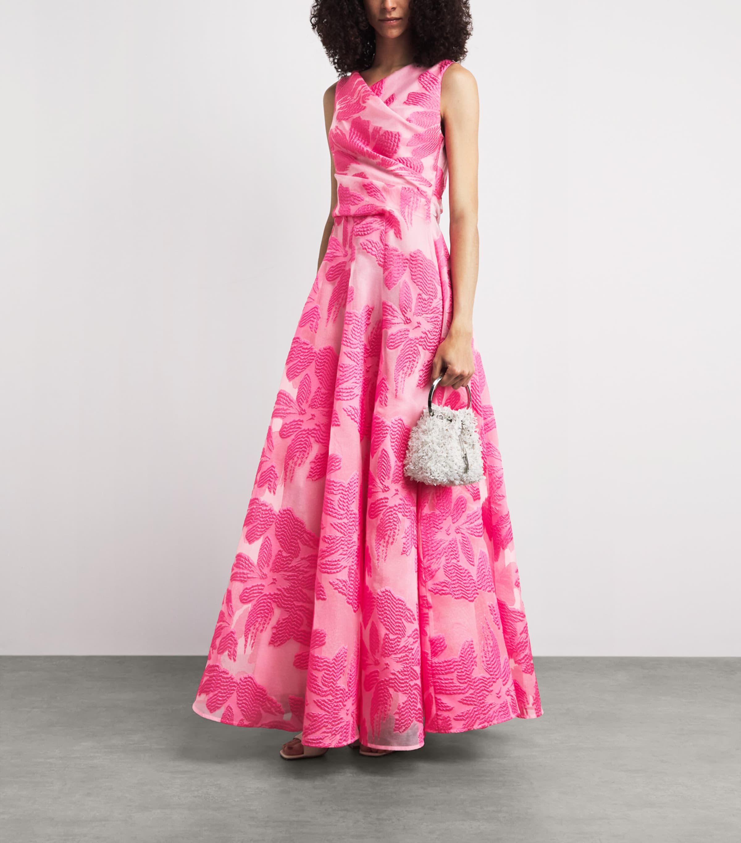 Talbot Runhof Womens Fil Coupé Draped Gown Azalea Image 2