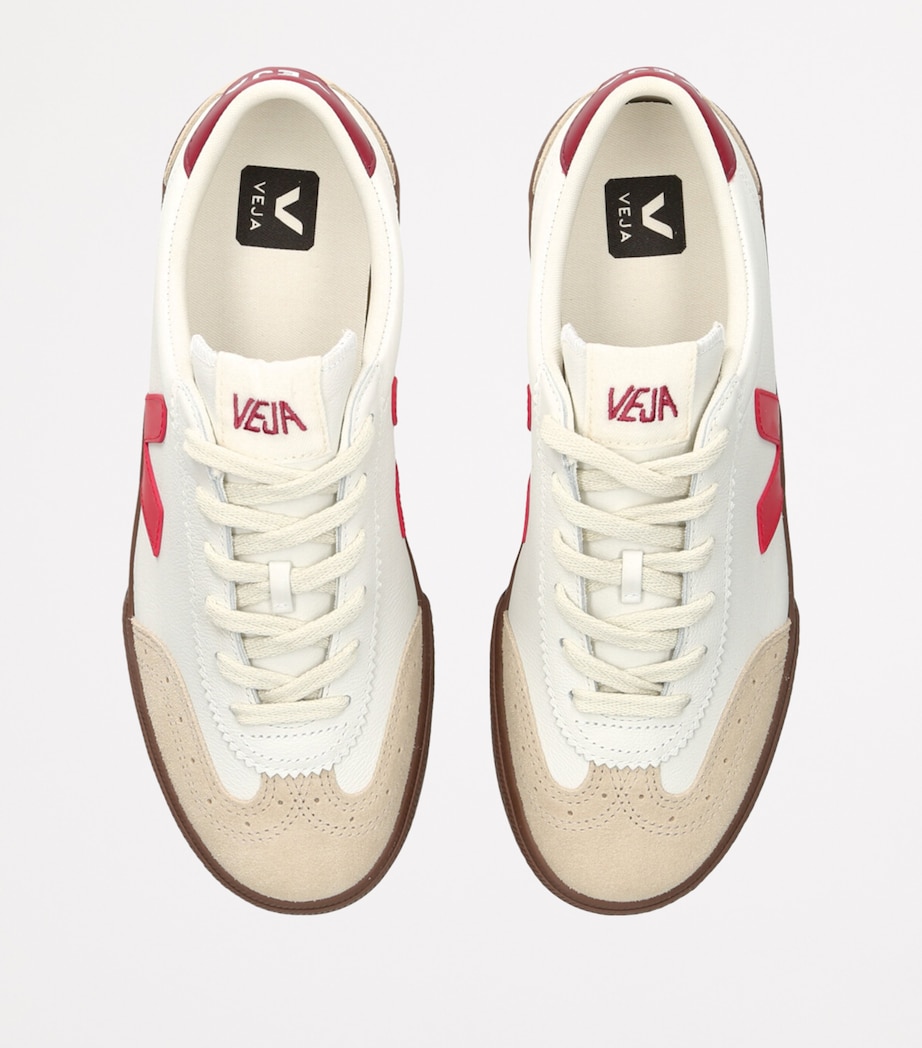 Leather Volley Sneakers WHITE/RED Image 4