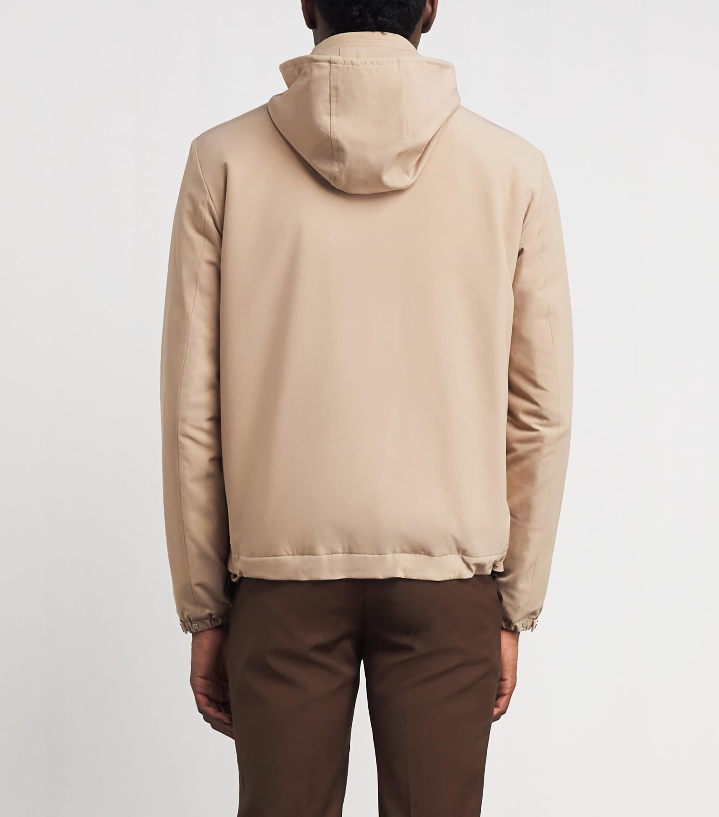 Sandro Paris Mens Hooded Quilted Zip-Up Jacket Sand Image 5