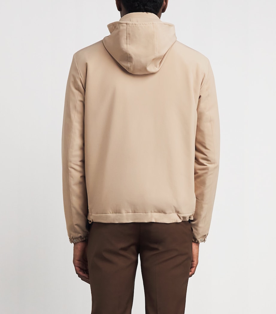 Sandro Paris Mens Hooded Quilted Zip-Up Jacket Sand Image 5