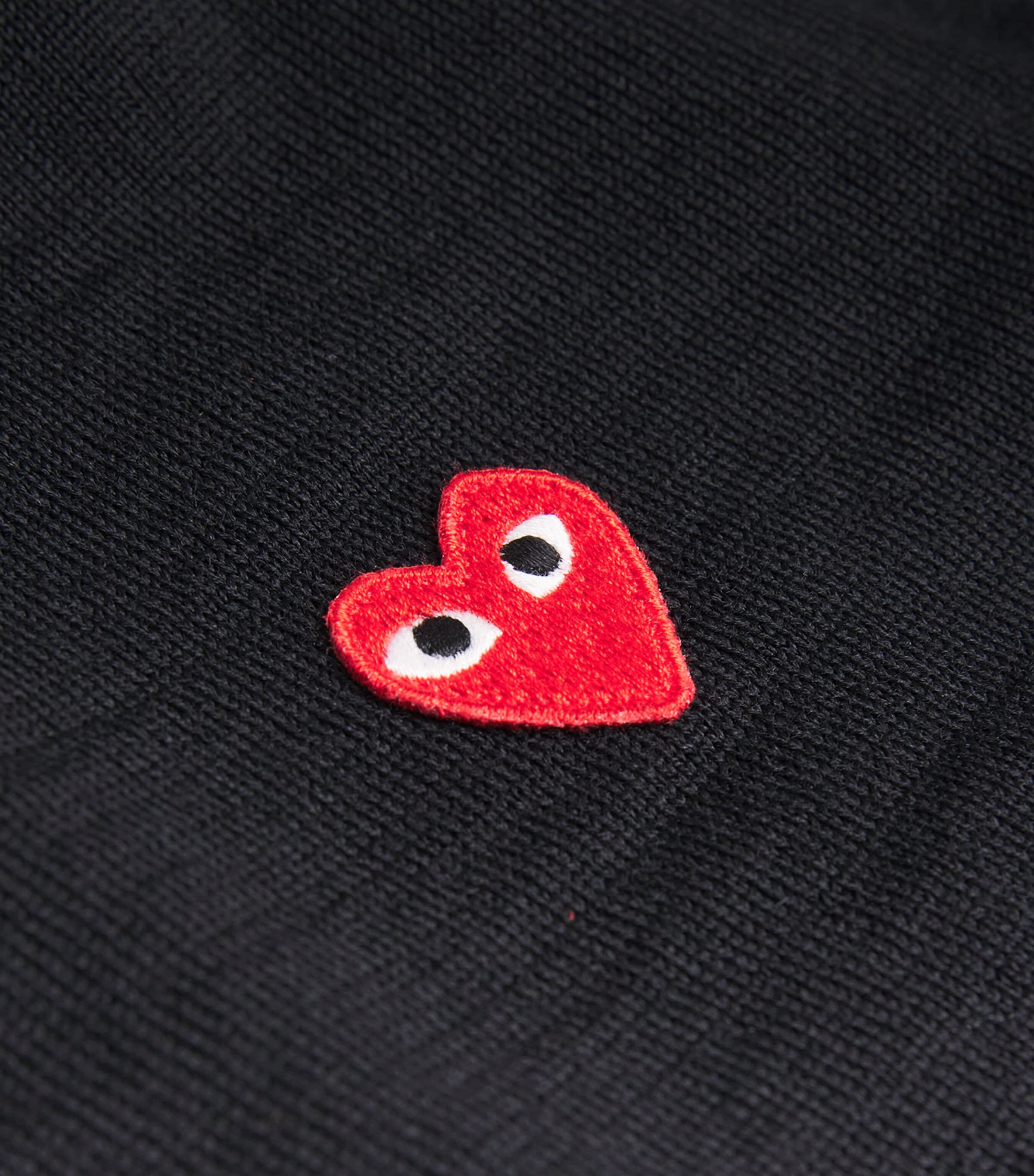 Comme Des Garçons Play Mens Wool Heart Logo Polo Shirt Black Image 5