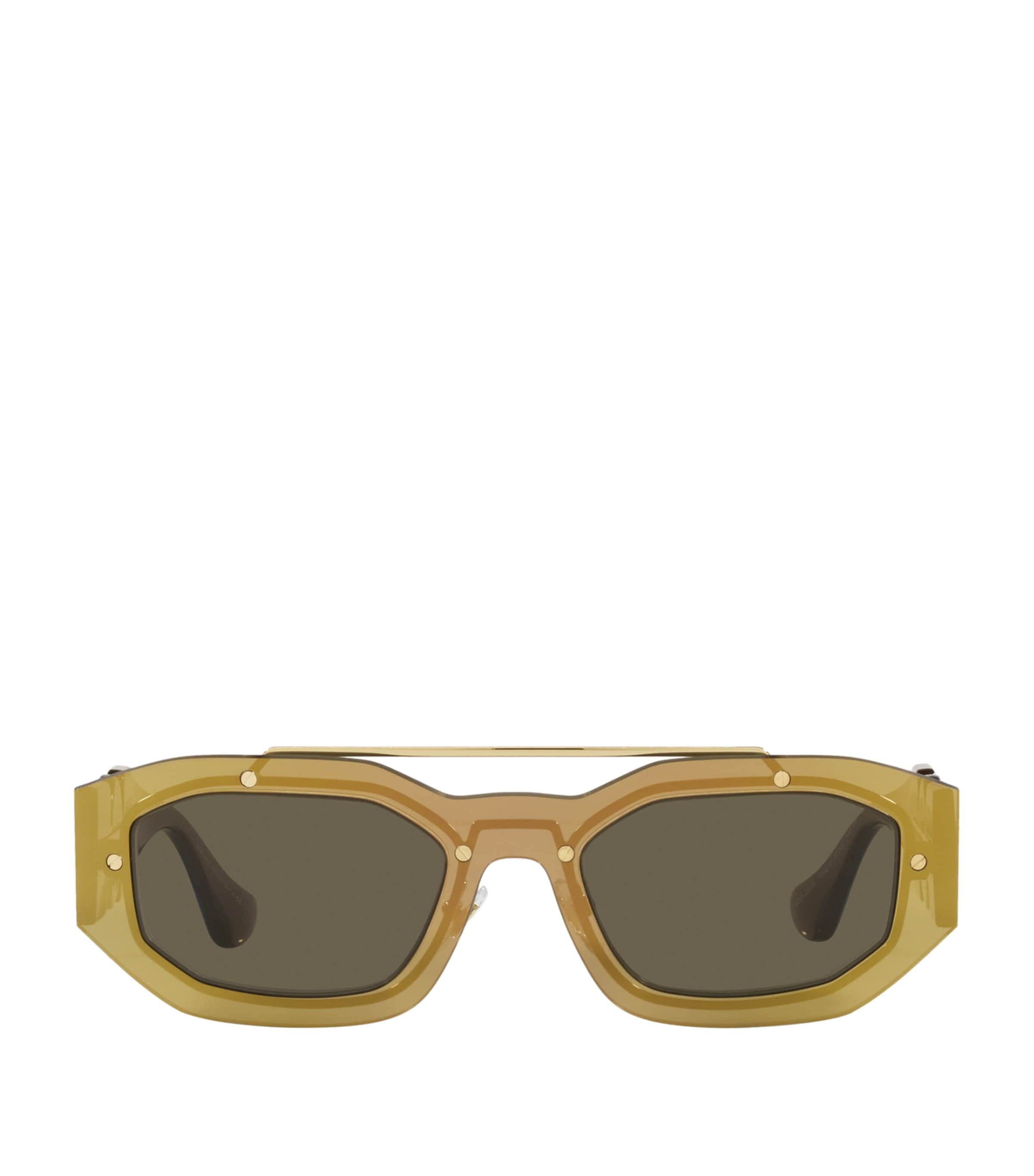 Versace Irregular Medusa Sunglasses In Brown