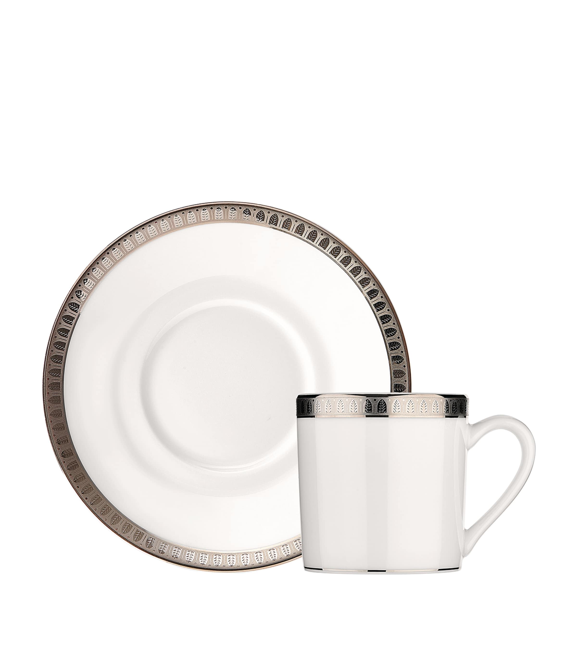 CHRISTOFLE MALMAISON PLATINUM TEA CUP AND SAUCER 