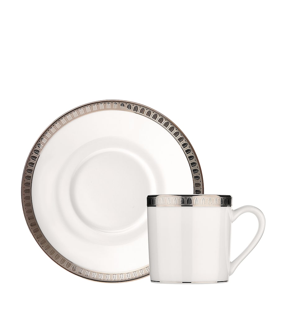 Malmaison Platinum Tea Cup and Saucer SILVER Image 1