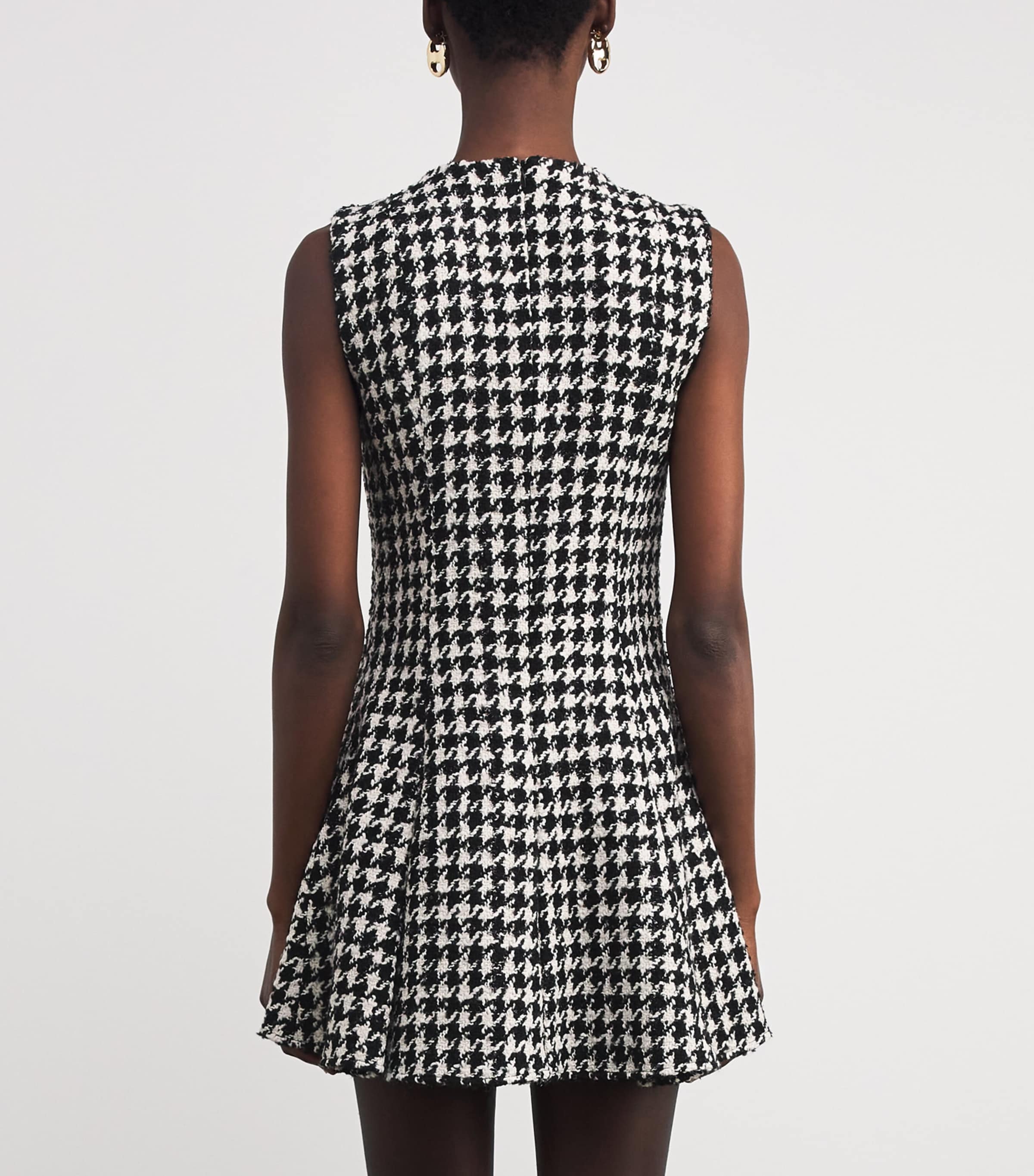 Tweed Houndstooth Mini Dress BLACK / WHITE Image 4