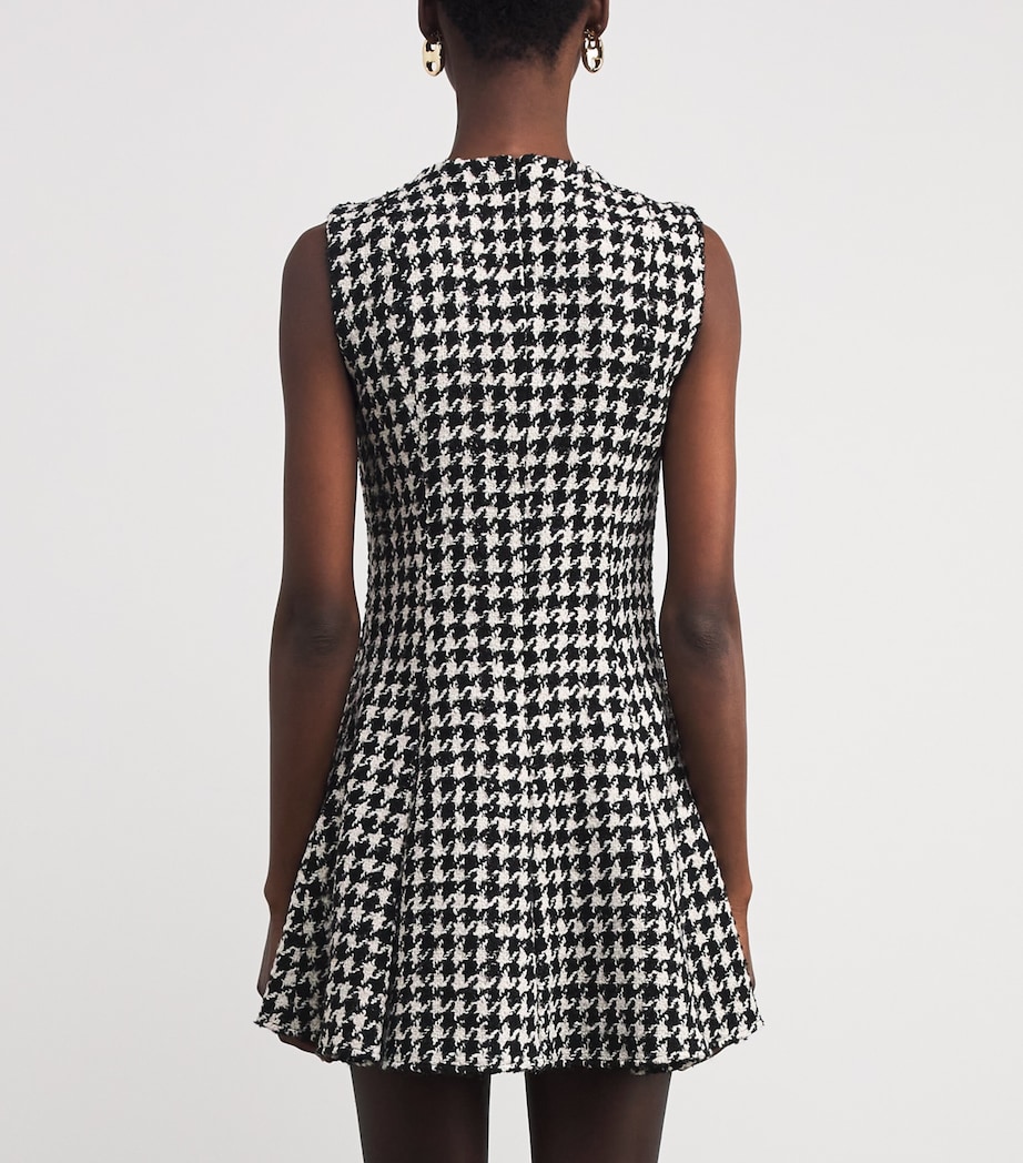 Tweed Houndstooth Mini Dress BLACK / WHITE Image 4