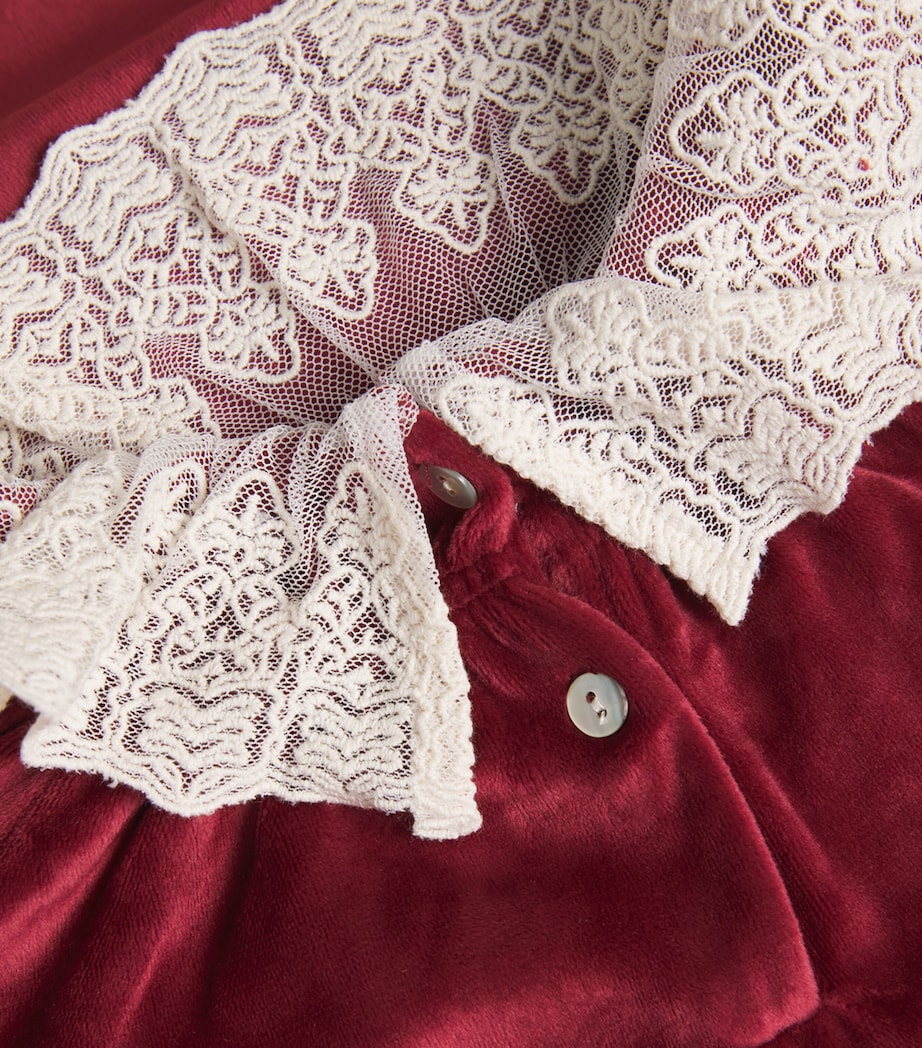 Velour Venola Dress (5-10 Years) S10016 RED DAHLIA Image 3