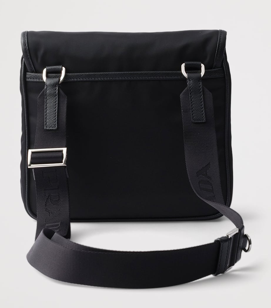 Re-Nylon and Leather Messenger Bag F0002 Image 3