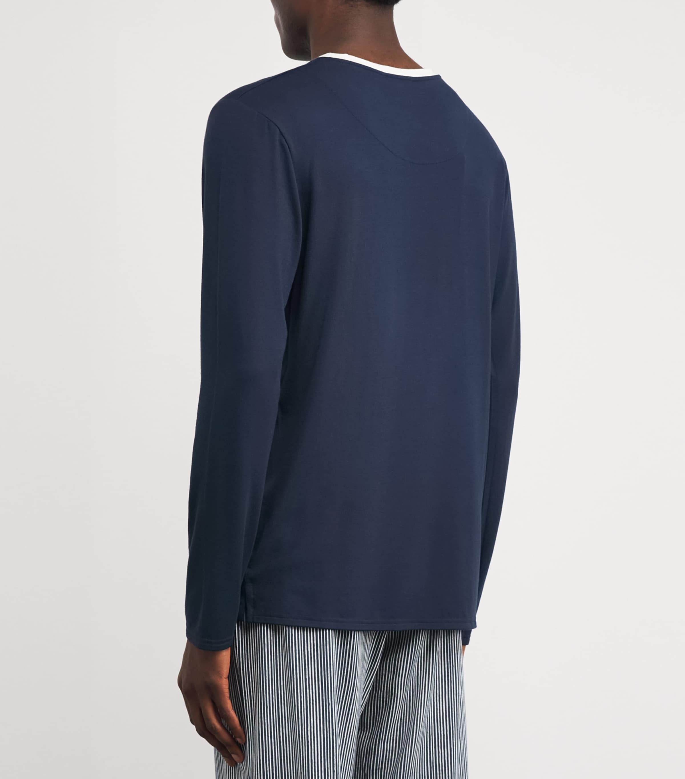 Long-Sleeve Lounge T-Shirt NVY NAVY/ WHITE Image 4