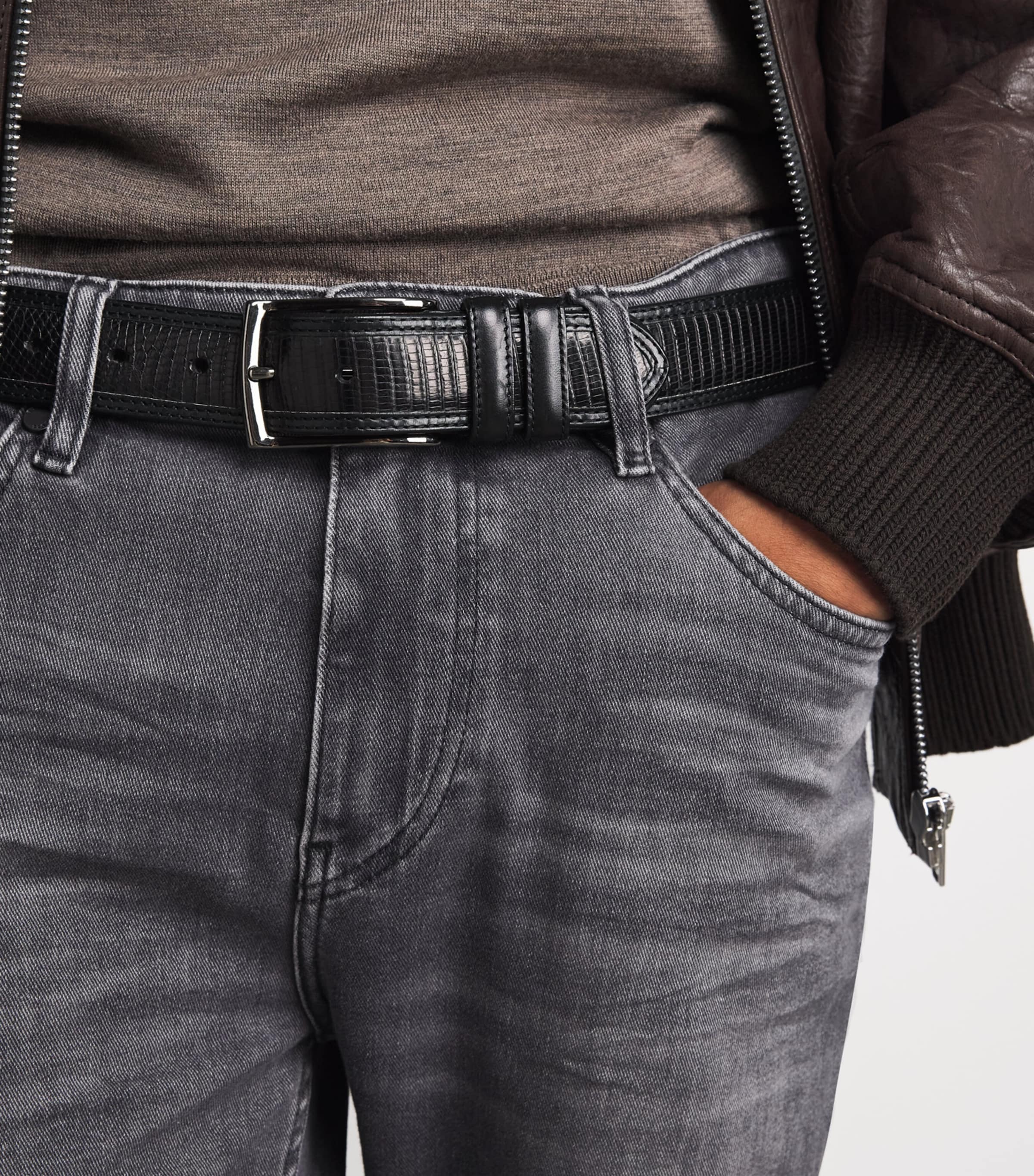BOSS Mens Delaware Slim Jeans Medium Grery Image 3