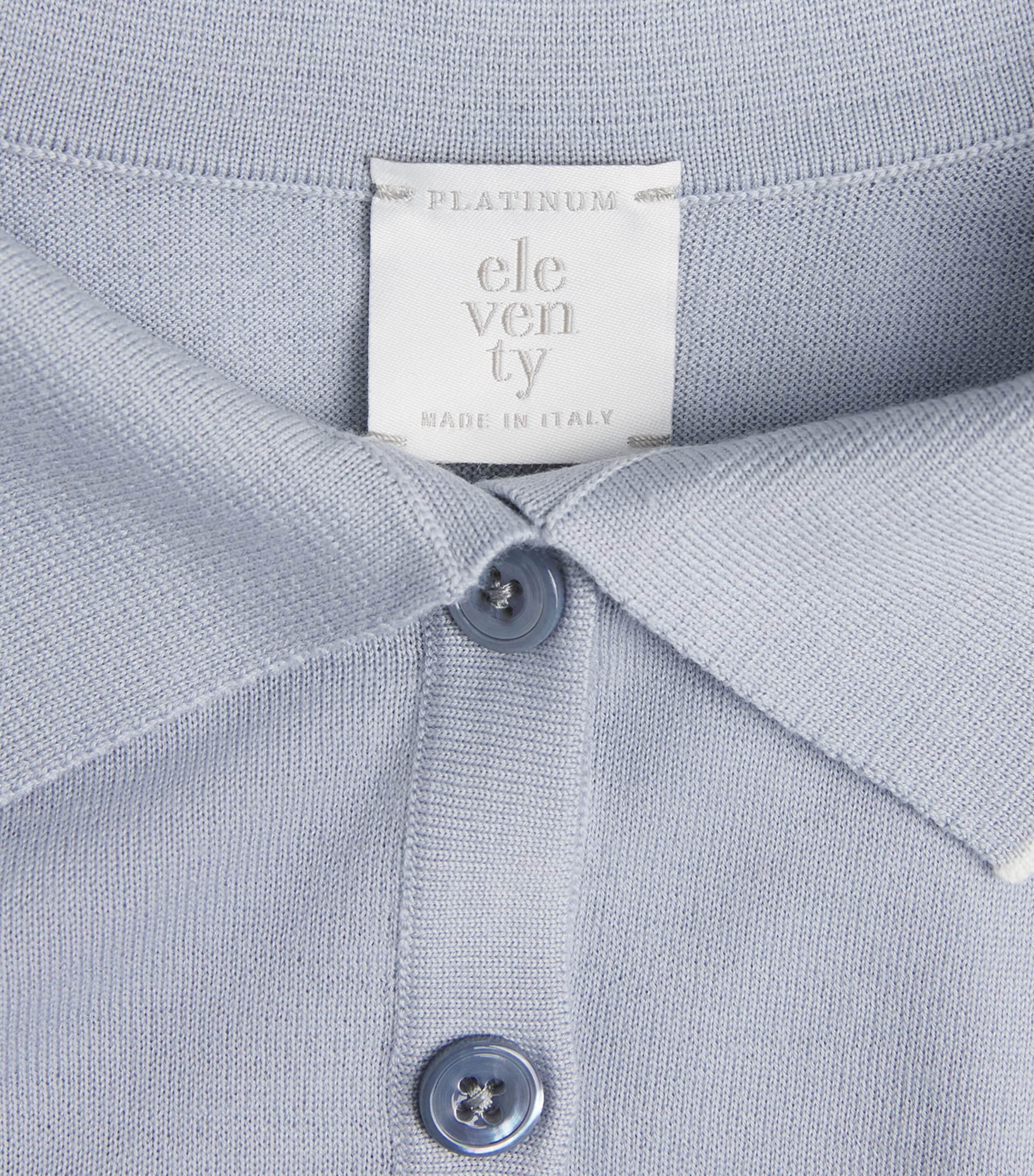 Eleventy Womens Wool Polo Sweater Nuvola, Bianco Image 6