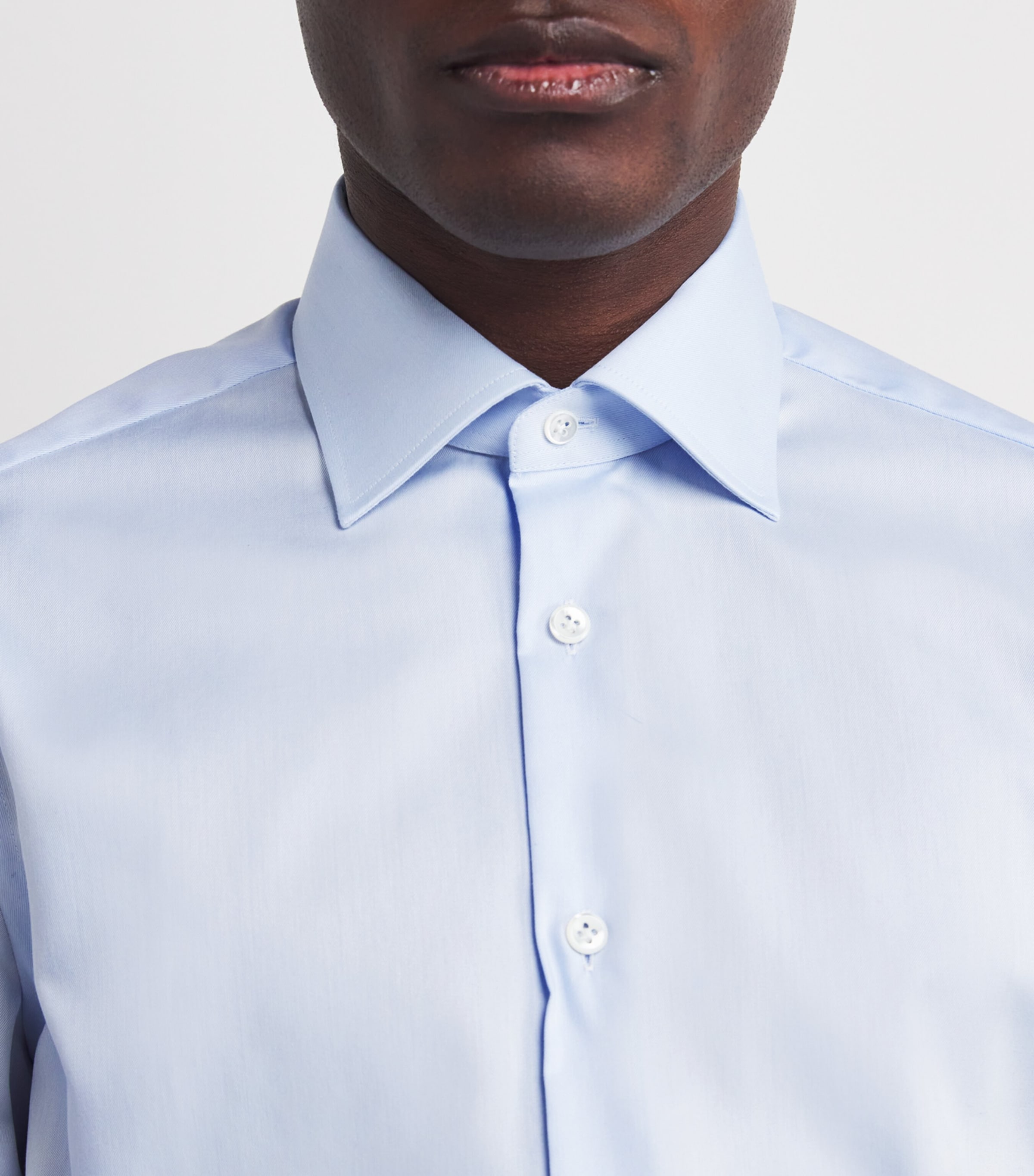 Cotton Slim Shirt LT BLUE03' Image 6