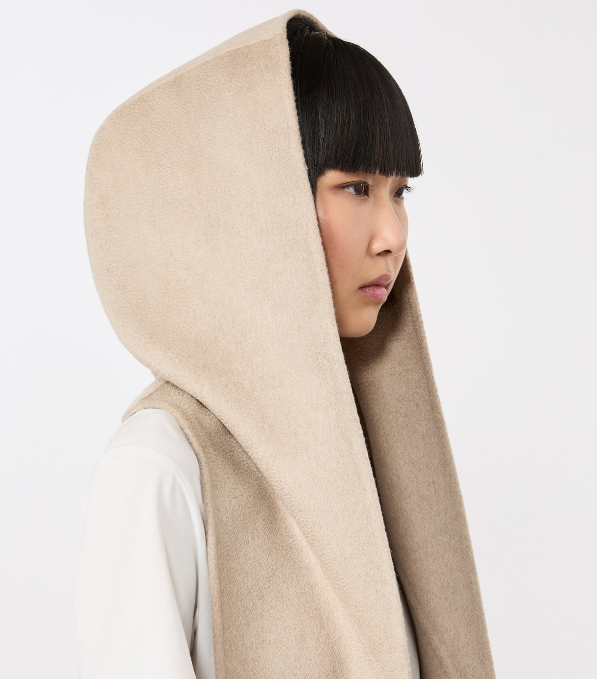 Max Mara Cashmere Hooded Scarf Sand Image 5