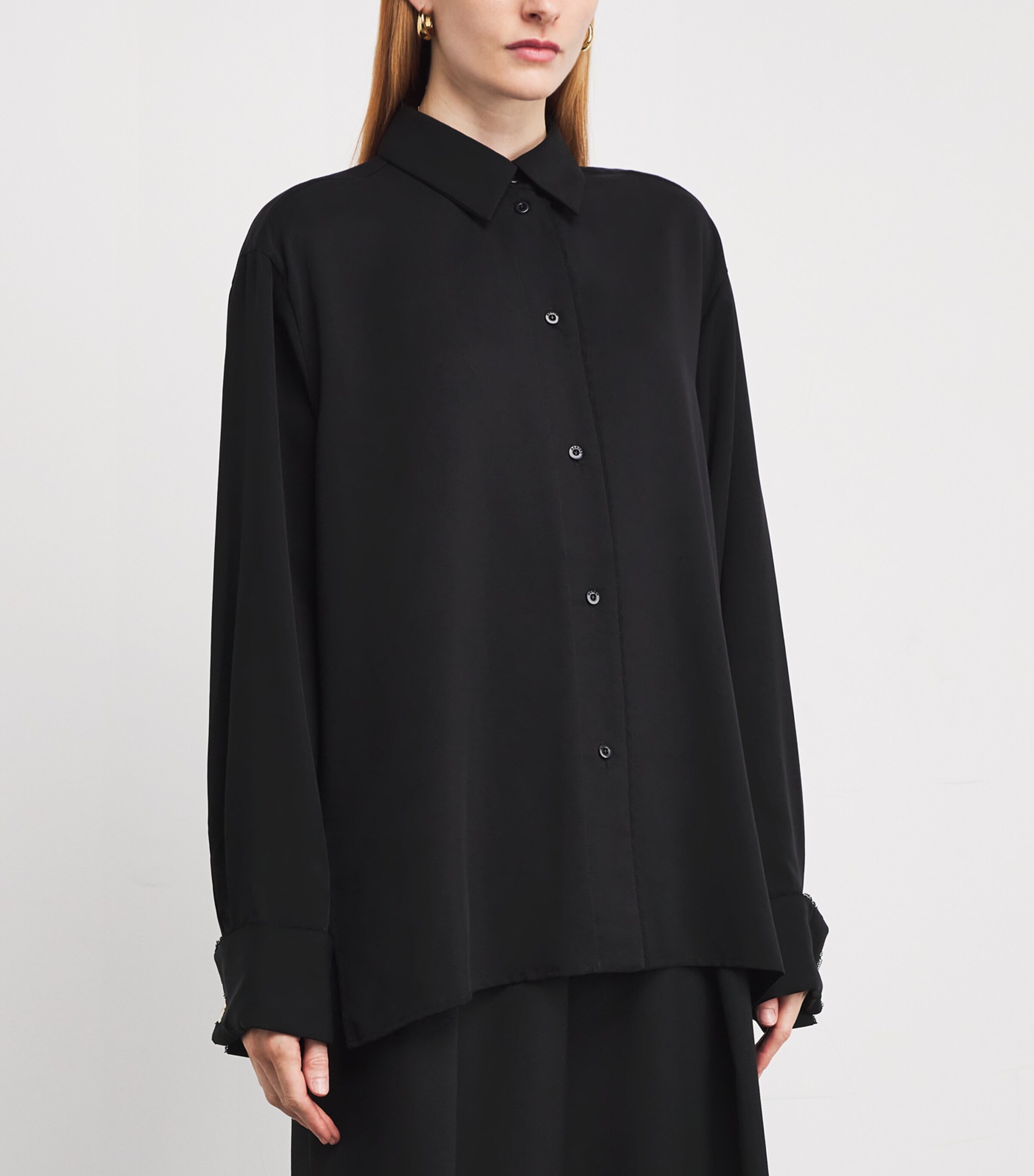 Lyocell Oversized Shirt 001 BLACK Image 3