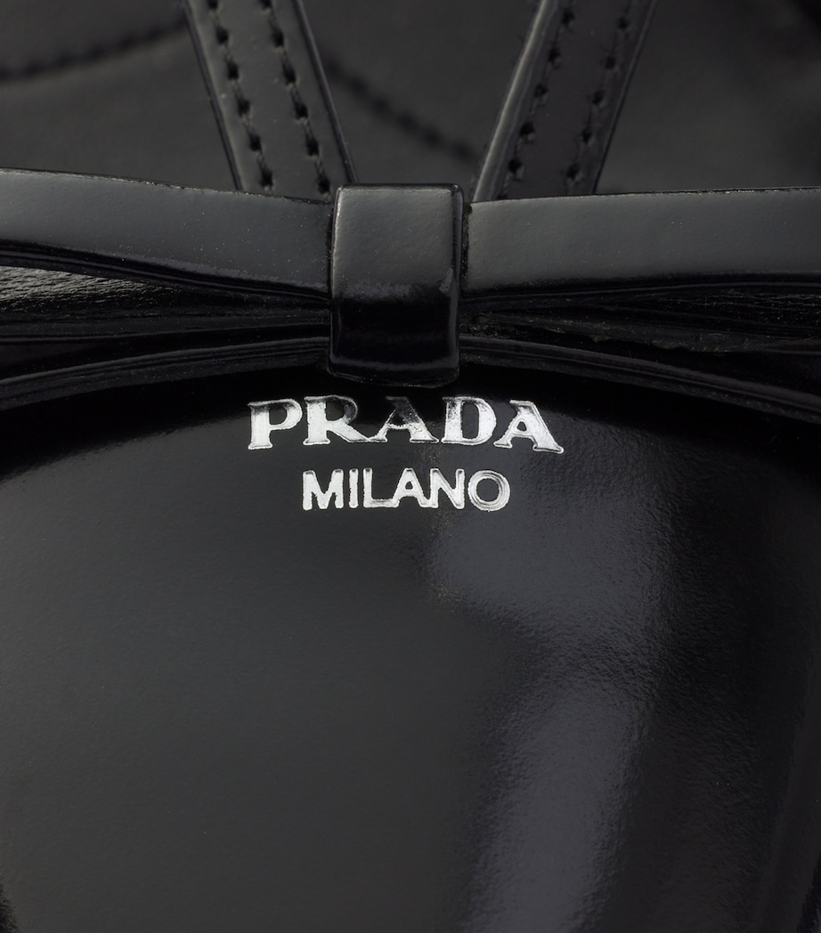 Prada Brushed Leather Slingback Pumps 75 Black Image 6