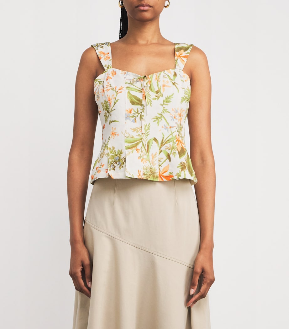 Floral Print Coralee Top OYSTER WHITE MULTI Image 3