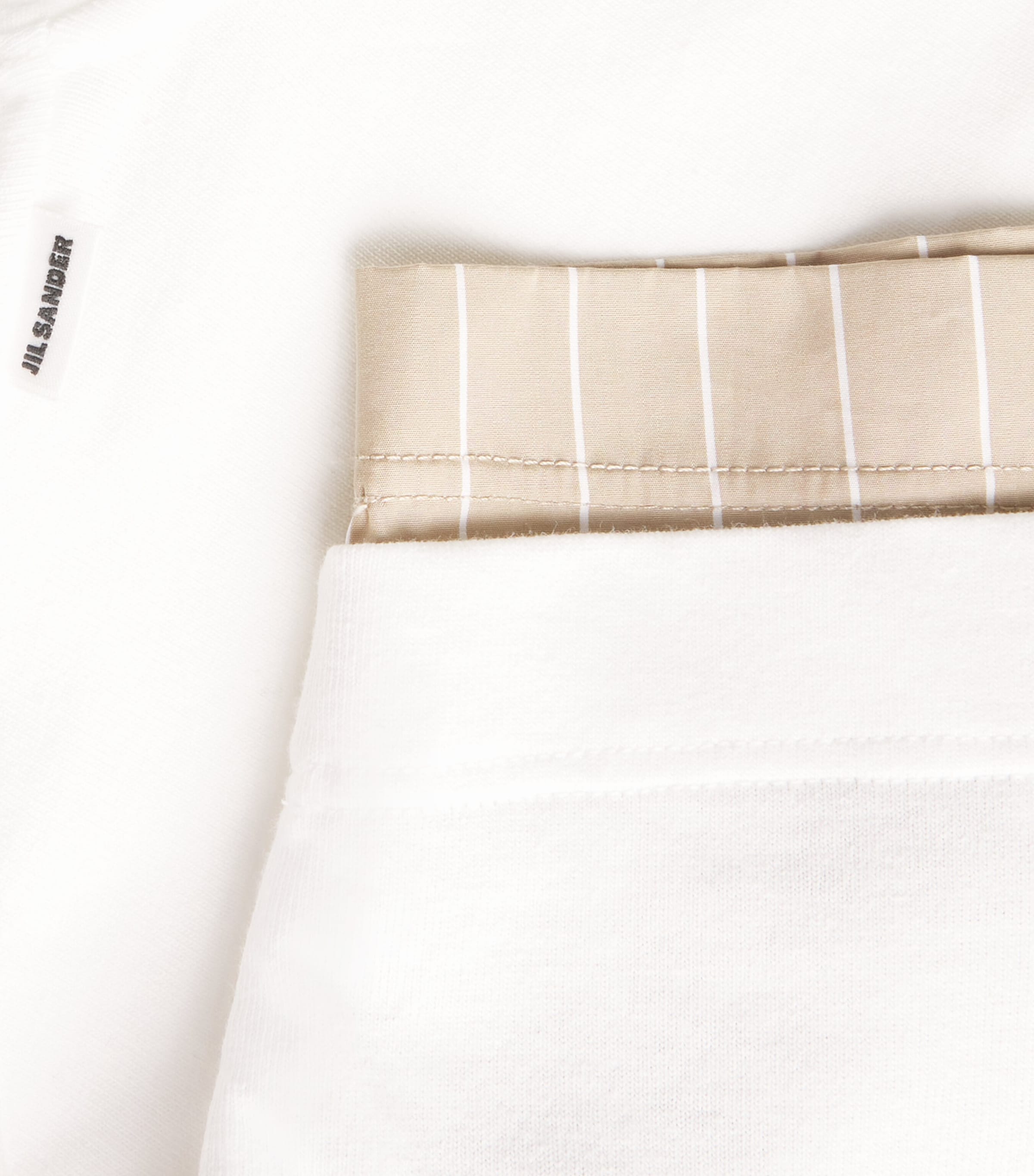 Cotton Double-Sleeve T-Shirt 100 OPTIC WHITE Image 5