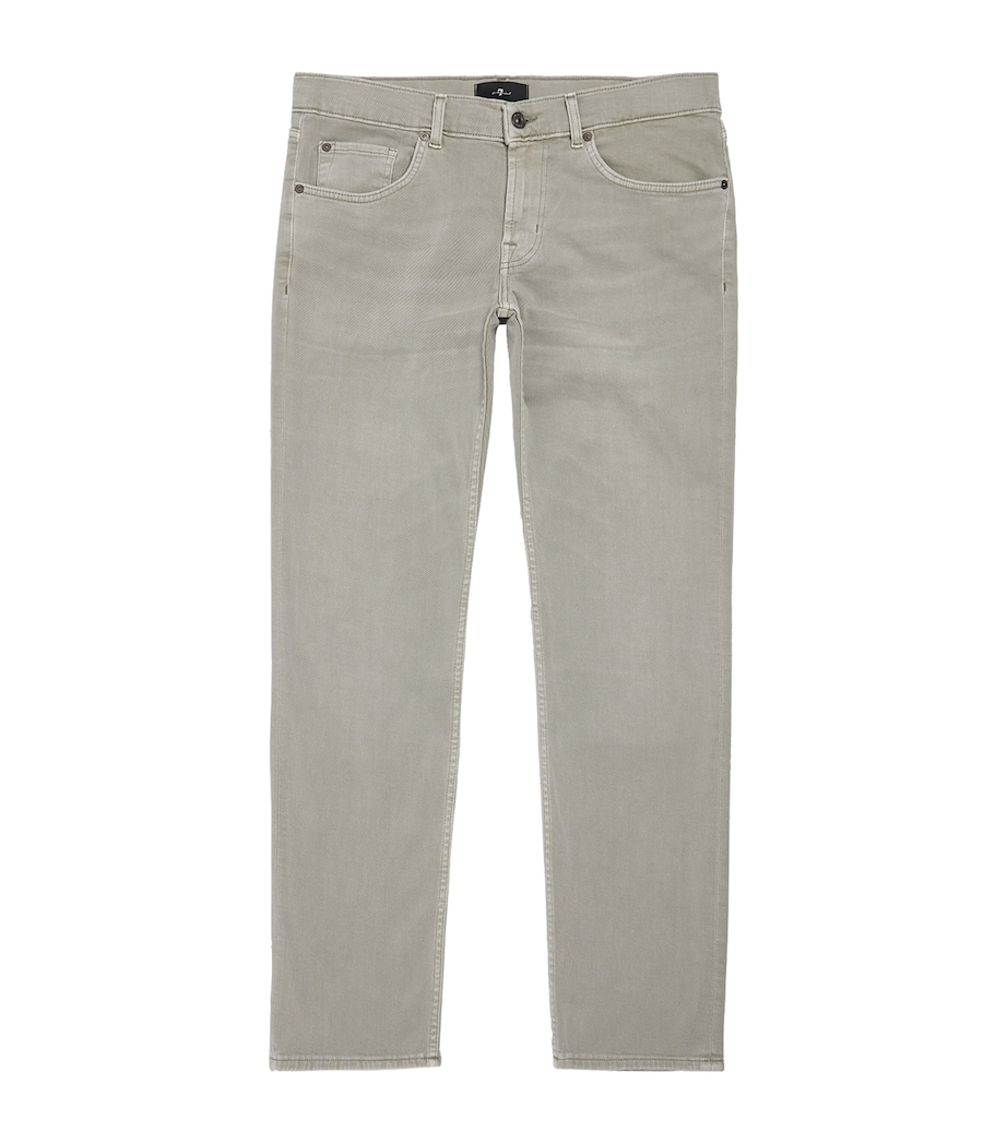 7 For All Mankind Mens Slimmy Tapered Slim Jeans Green Image 1
