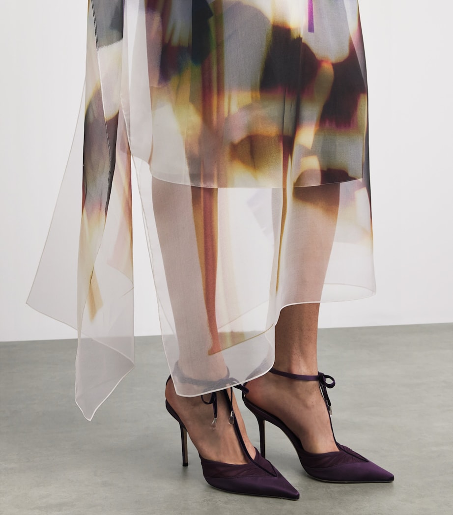 Roksanda Womens Silk Tulle Eren Midi Dress Photomix Violet Image 6
