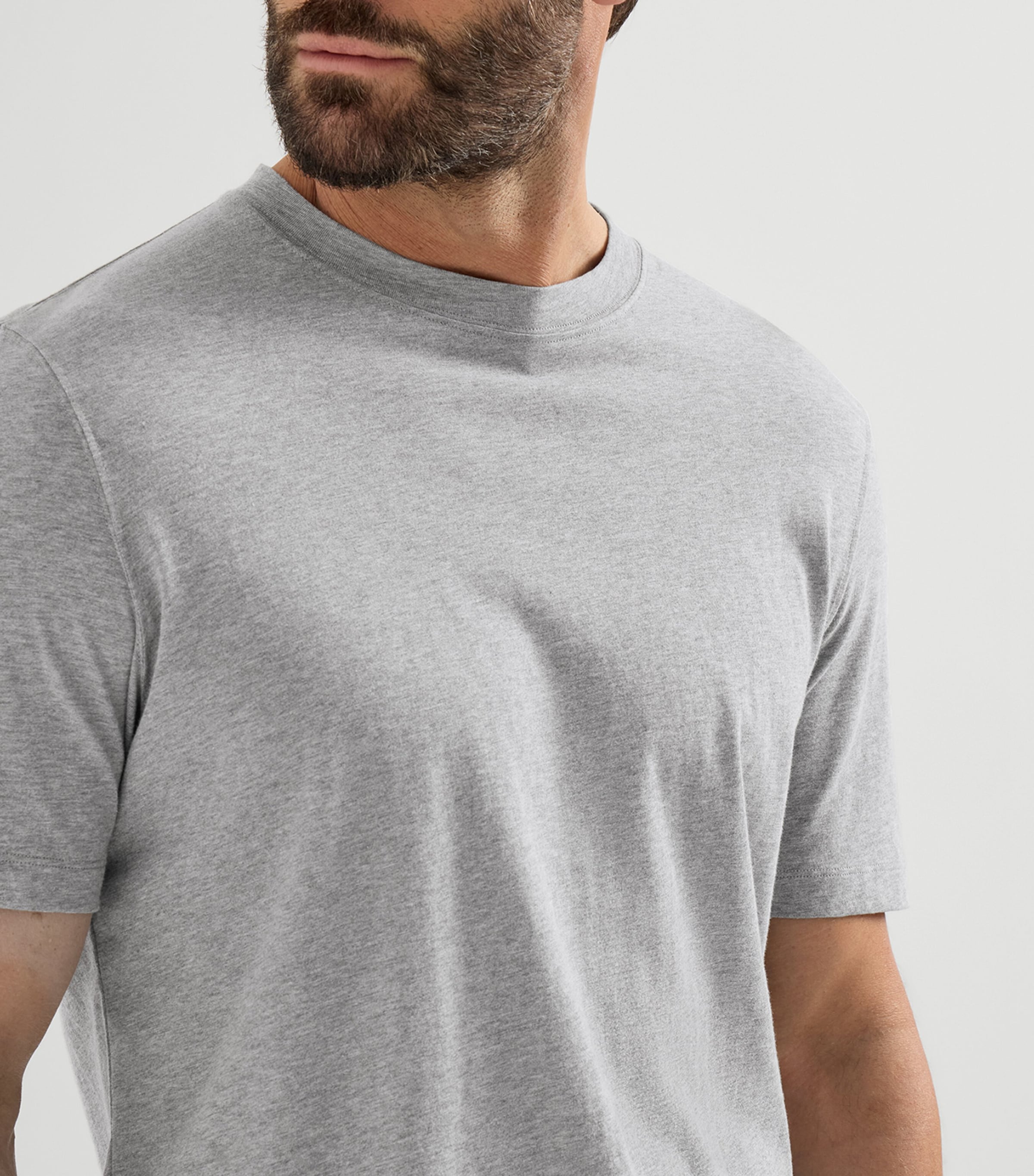 Brunello Cucinelli Mens Cotton Crew-Neck T-Shirt Grey Image 6