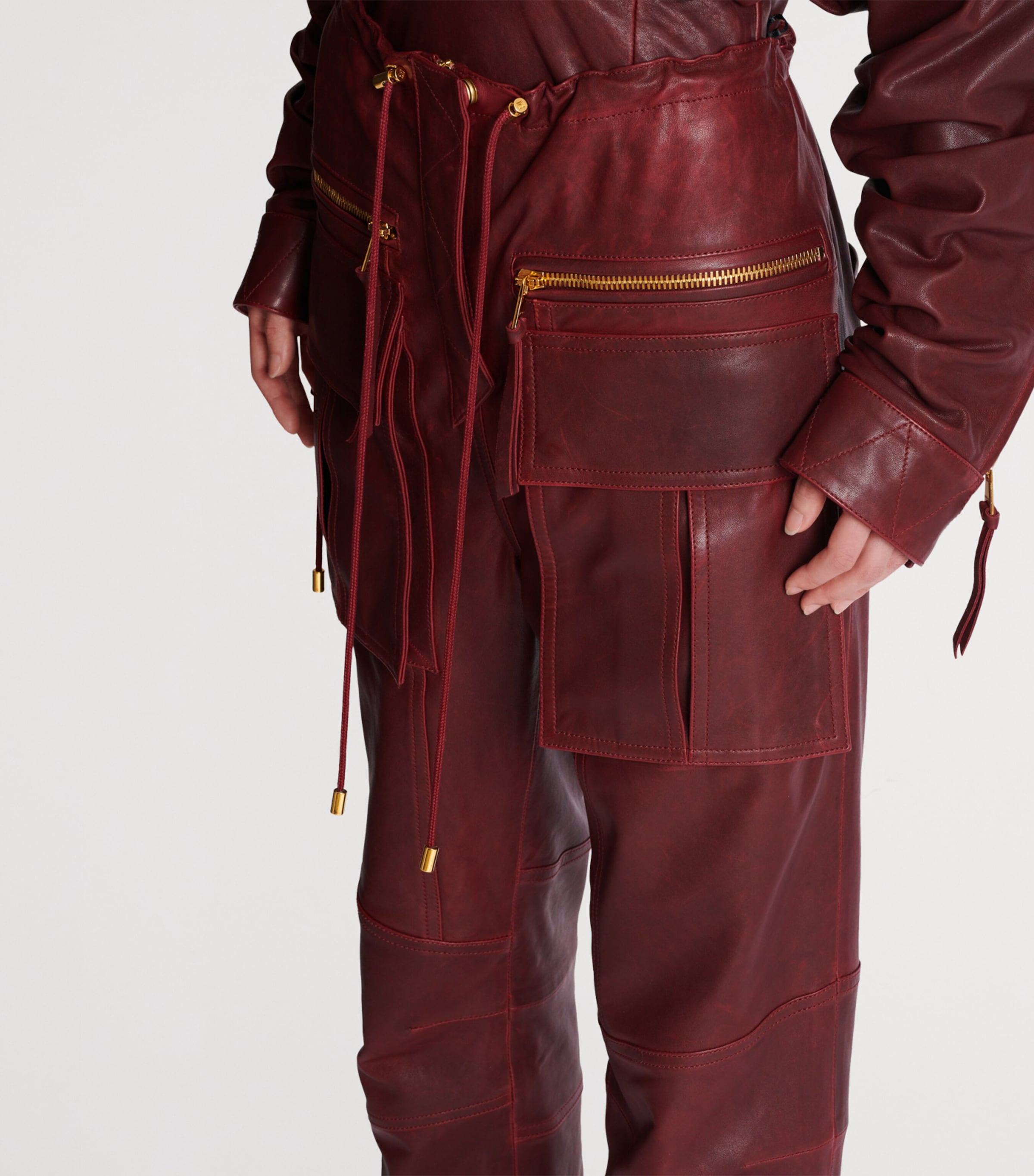 Lambskin Cargo Trousers 3AR AUBERGINE Image 5