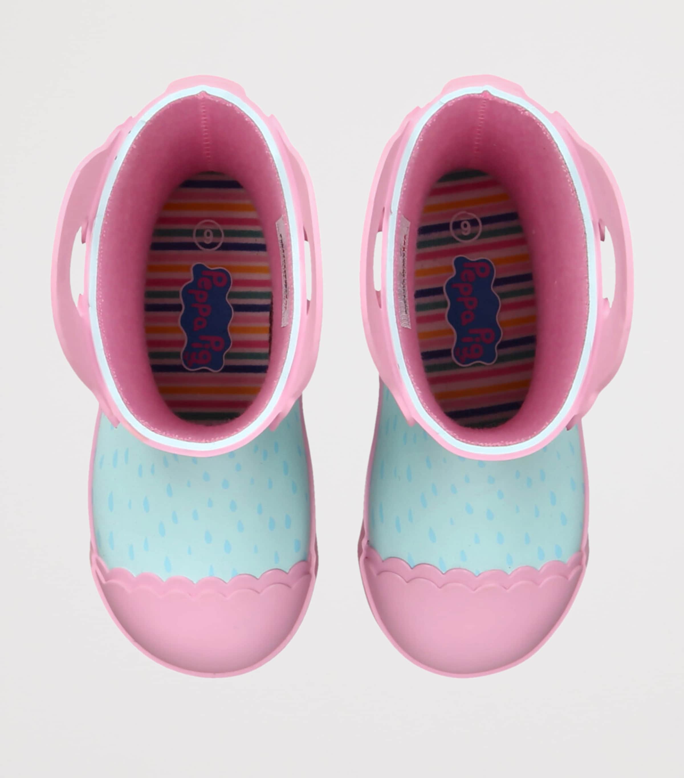 Peppa Pig Rainbow Wellington Boots PALE BLUE Image 4