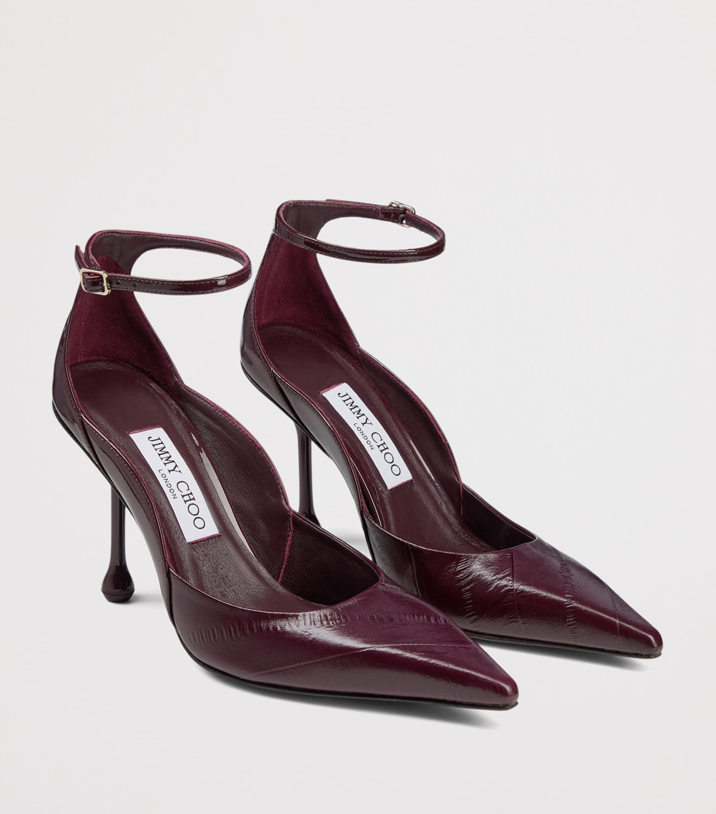 Jimmy Choo Quinci 95 Patent Leather Pumps Deep Merlot Image 2