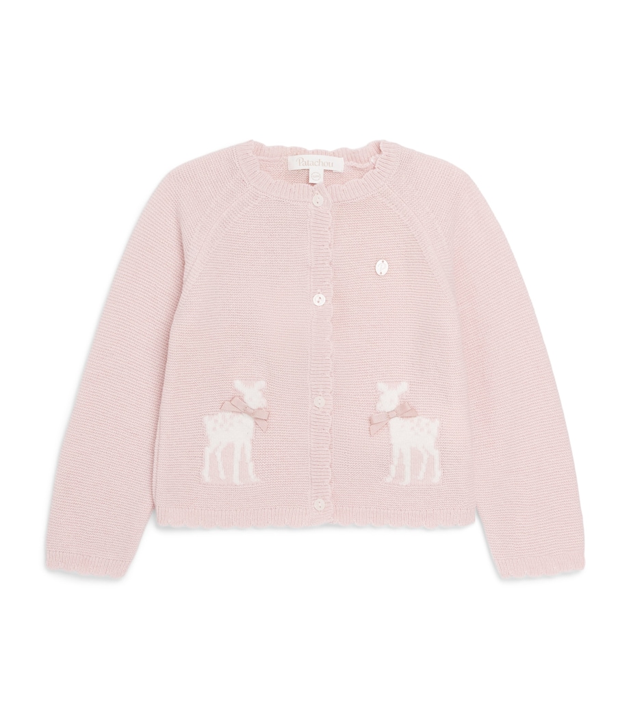 Patachou Fawns Intarsia Cardigan (1-24 Months) Sweet Pink Image 1