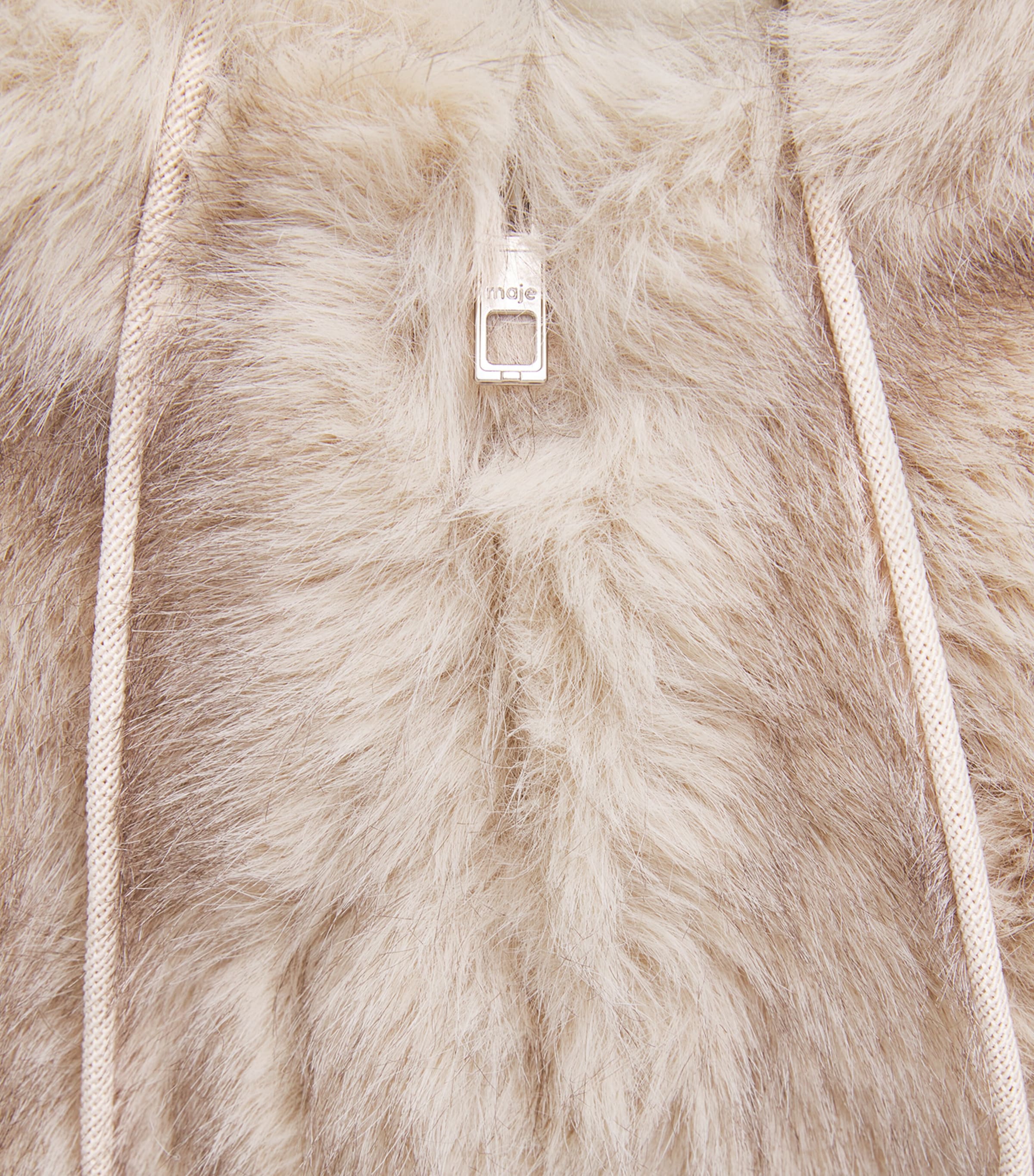 Faux Fur Hooded Gilet BEIGE Image 5