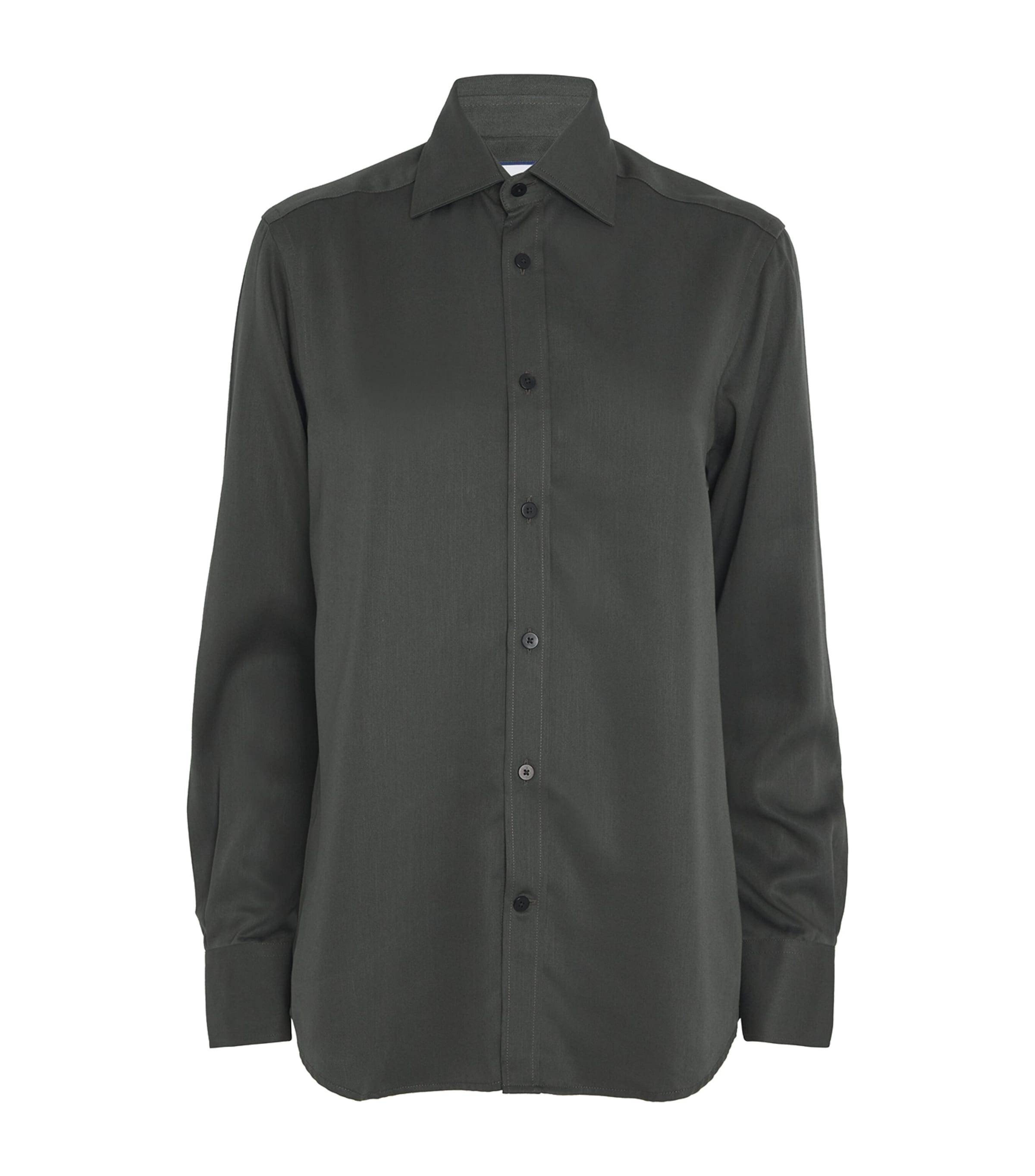 Shop With Nothing Underneath Tencel The Boyfriend Shirt In Green