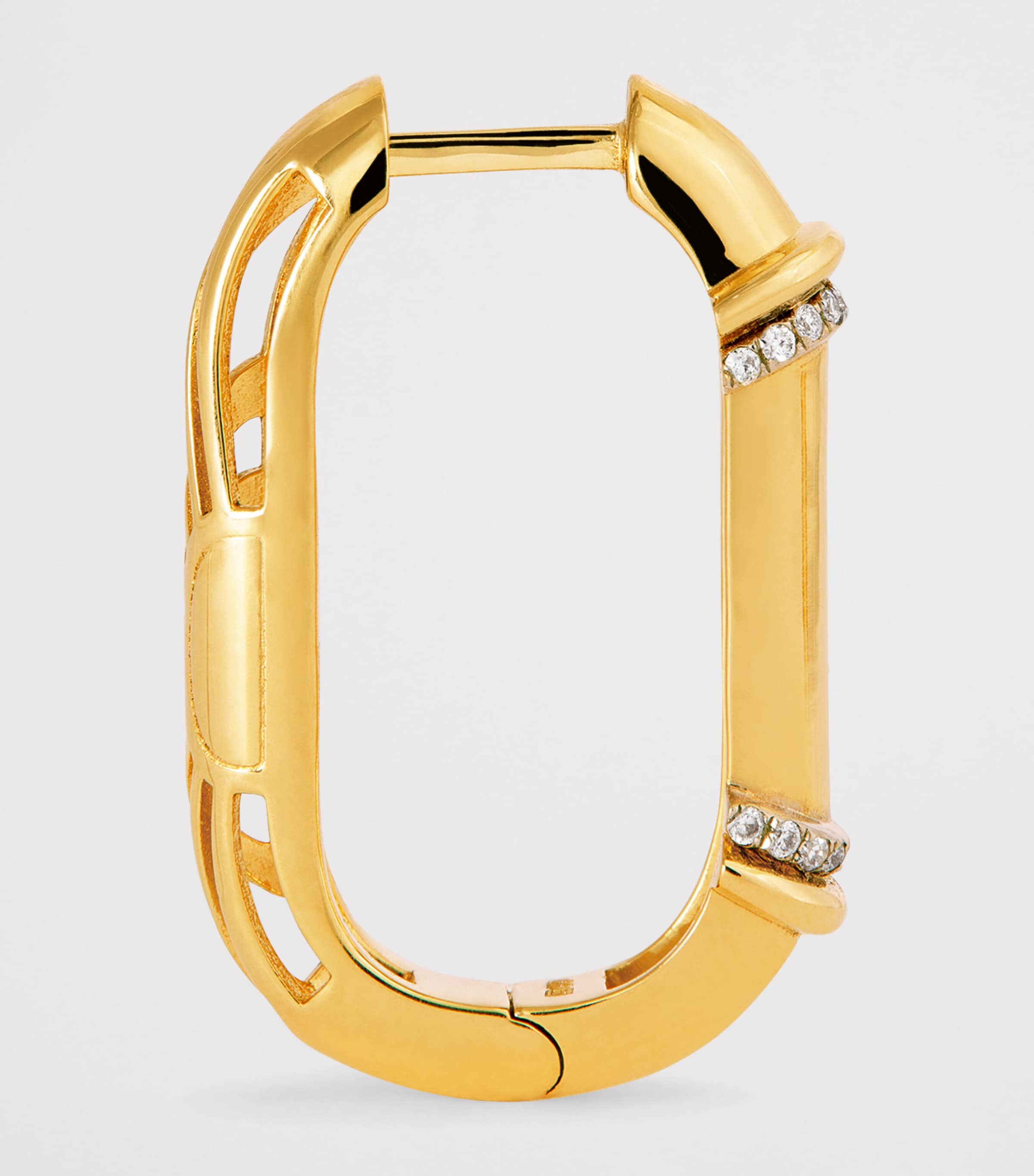 Yellow Gold and Diamond Lot N*93 Buoy Lock Earrings YELLOW GOLD Image 4