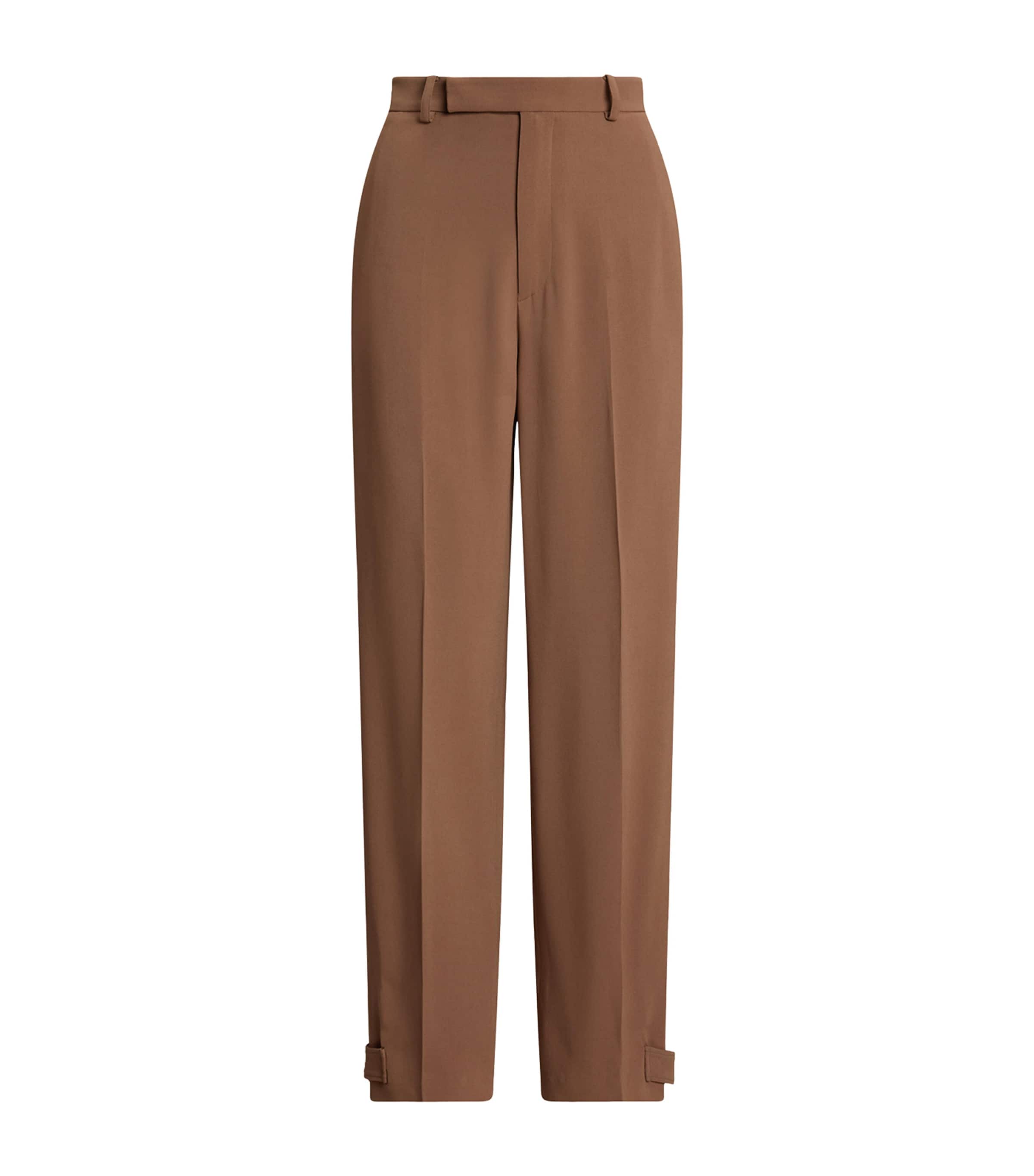 Ralph Lauren Gillian Straight Tailored Trousers In Brown