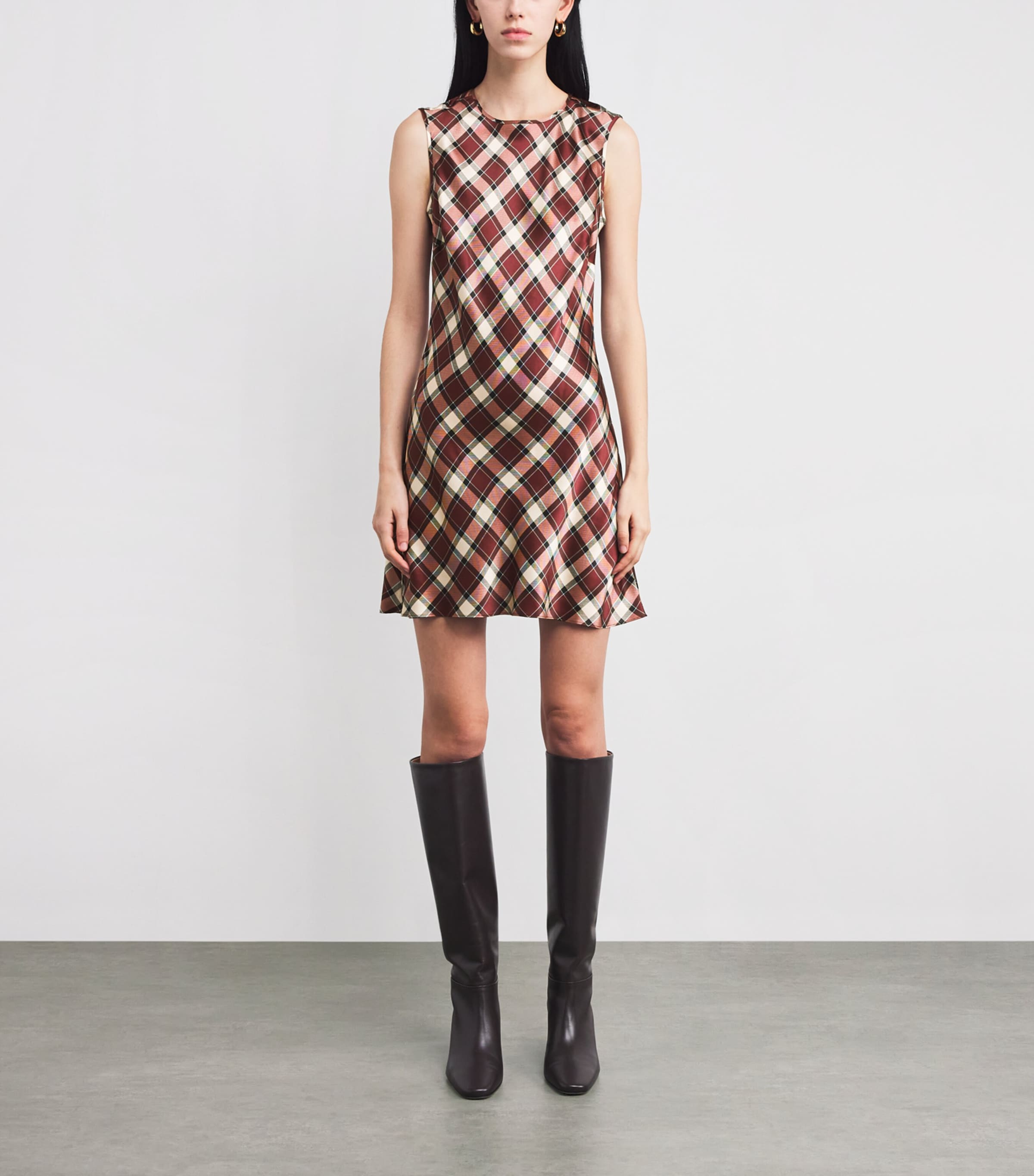Silk Alamere Mini Dress NORFOLK PLAID Image 3