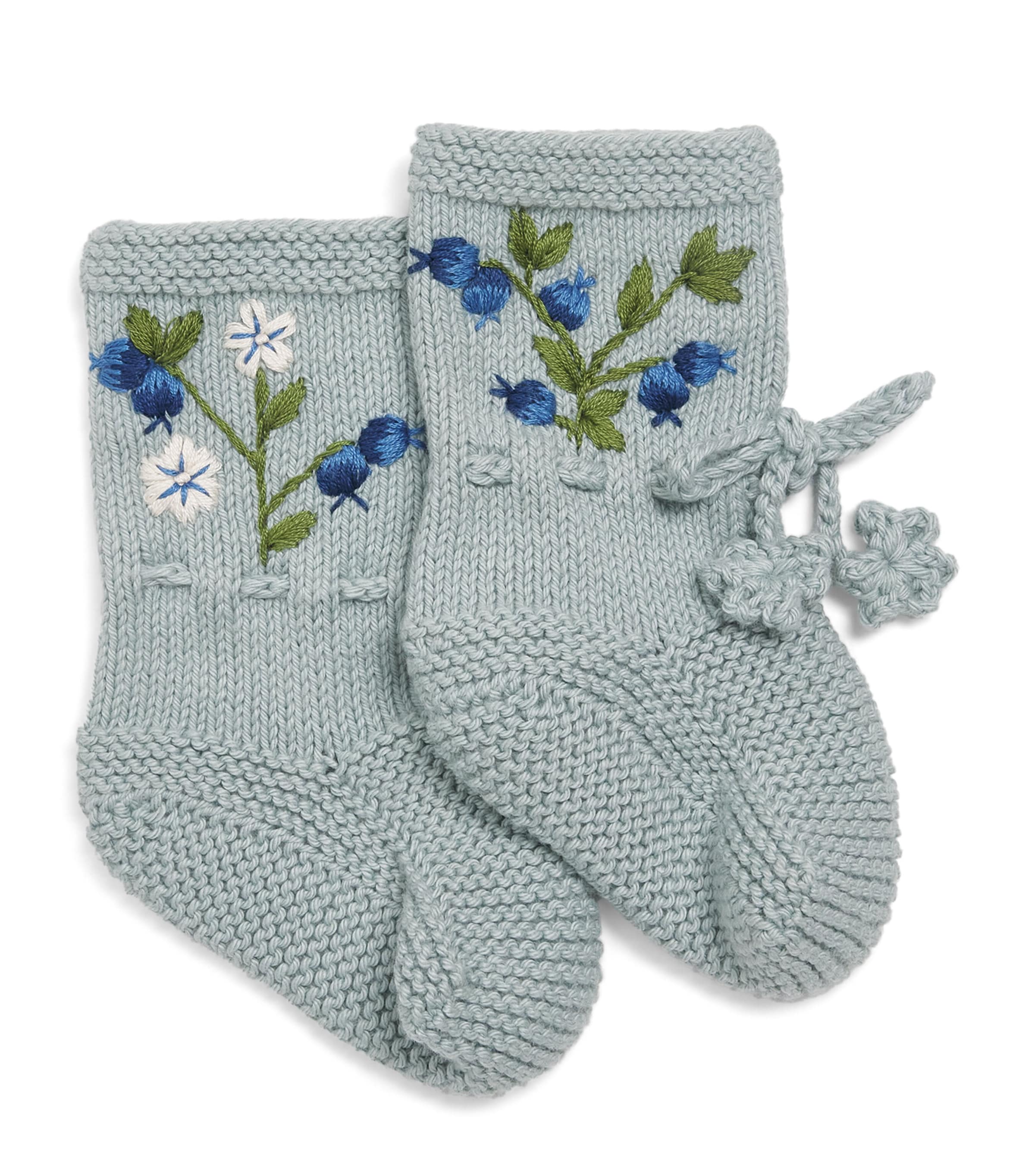 Shirley Bredal Cotton Embroidered Blueberry Footies Db Duck Blue Image 1